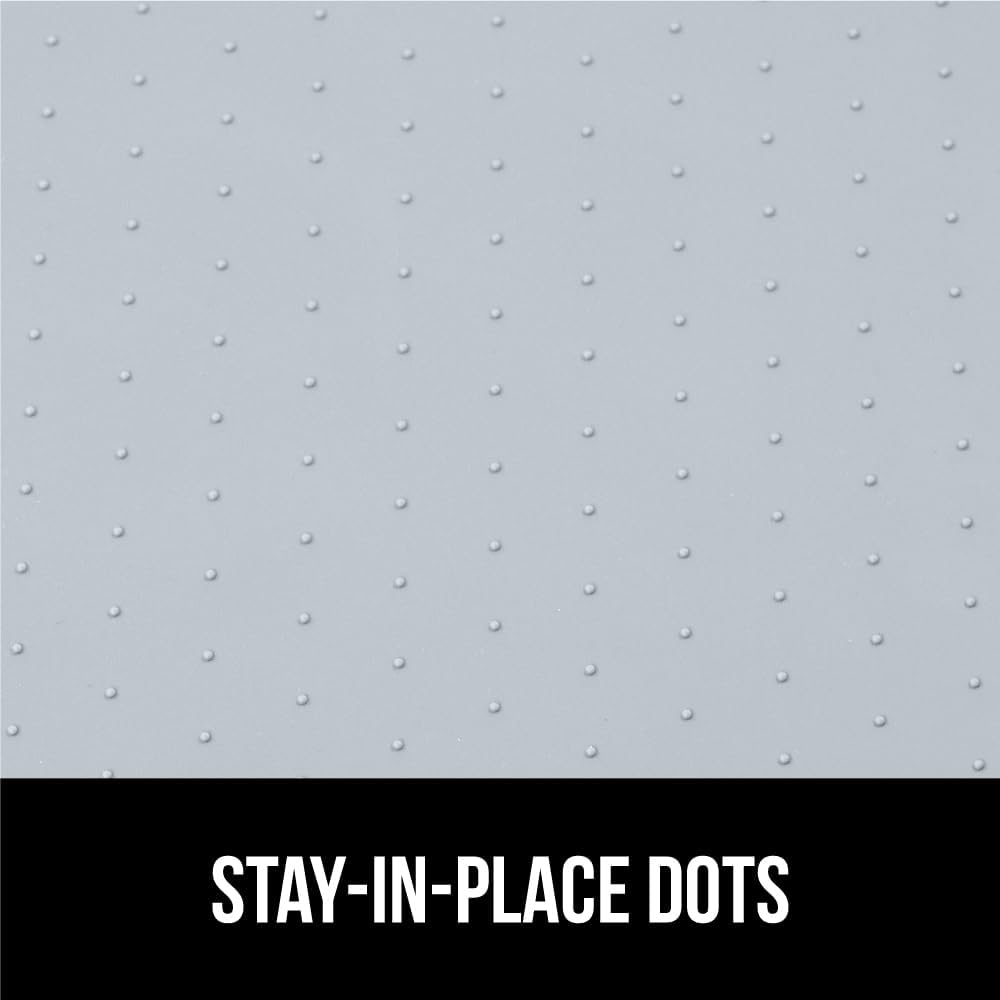 GORILLA GRIP Waterproof Silicone Under Sink Mat with Raised Lip for Kitchen and Bathroom, Cabinet Shelf Liner Stay in Place Mats Dishwasher Safe Drawer Liner, Organizer Tray, 19 x 22 in, Light Grey