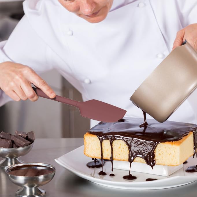 Coukre Silicone Spatula Set of 5,High Temperature Resistant, Food Grade Silicone, Dishwasher Safe, for Baking, Cooking (Colorful-3)