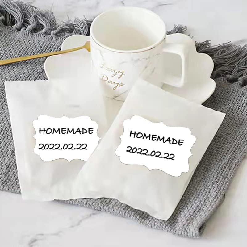 SALEMAR White Label Sticker, 2x3 inch Fancy Shape Labels for Essential Oil Bottle or Food Jars, Name Tags Stickers, 200PCS(White)