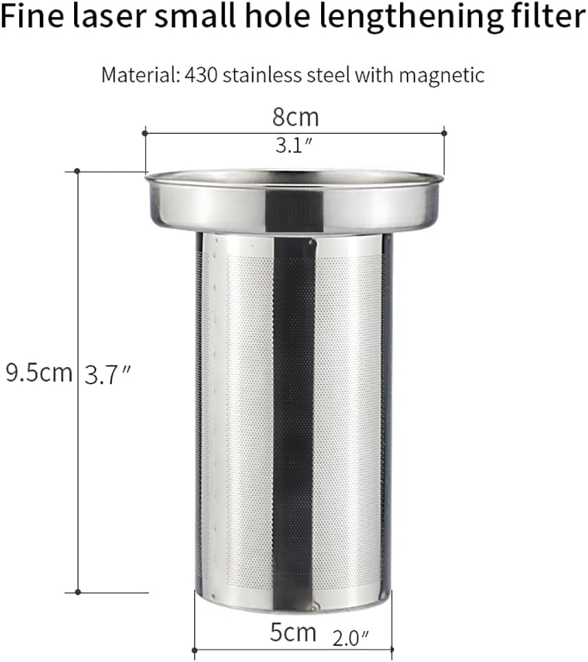 SANQIAHOME Stainless Steel Teapot with Infuser Silver 58Oz