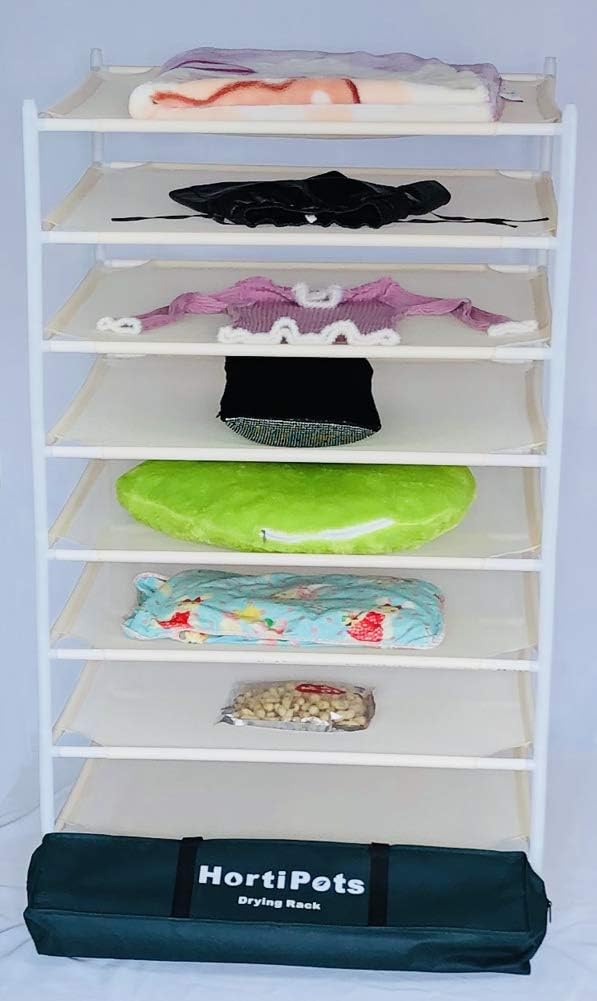 HORTIPOTS Herb Drying Rack 8 Layer Drying Net Dryer Stand Square 28 x 28 Inch to Dry Laundry Clothes or Cure Plants Like Herb Fruit Flowers