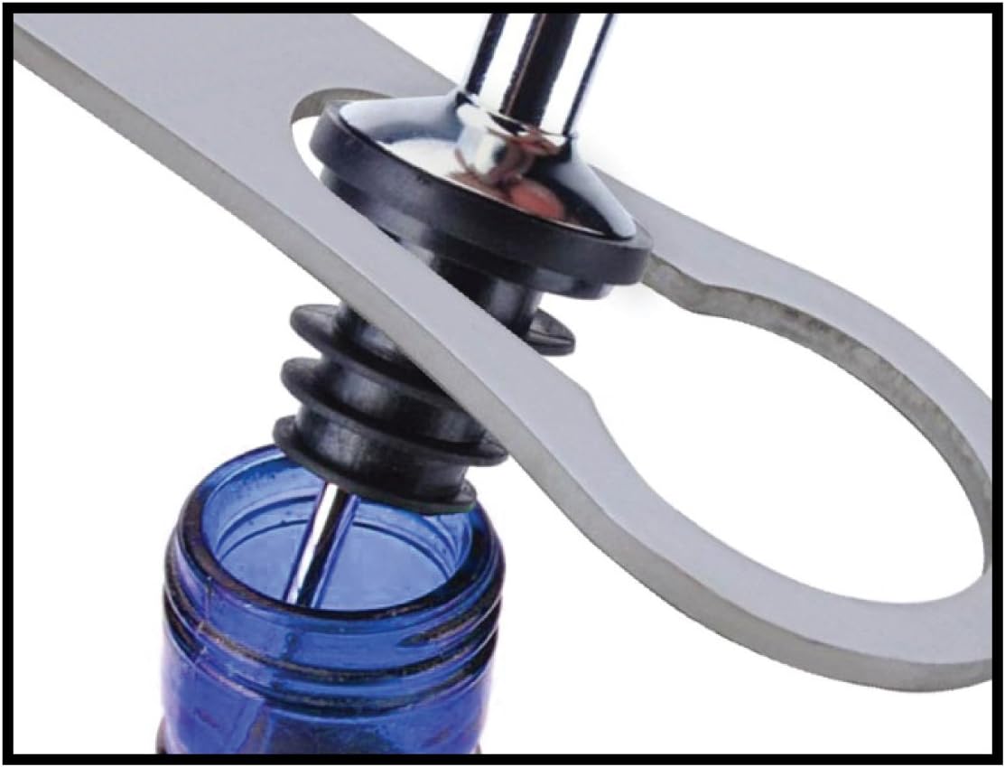 Thirsty Rhino Badak Bottle Opener and Pour Spout Remover, Brushed Silver (Set of 6)