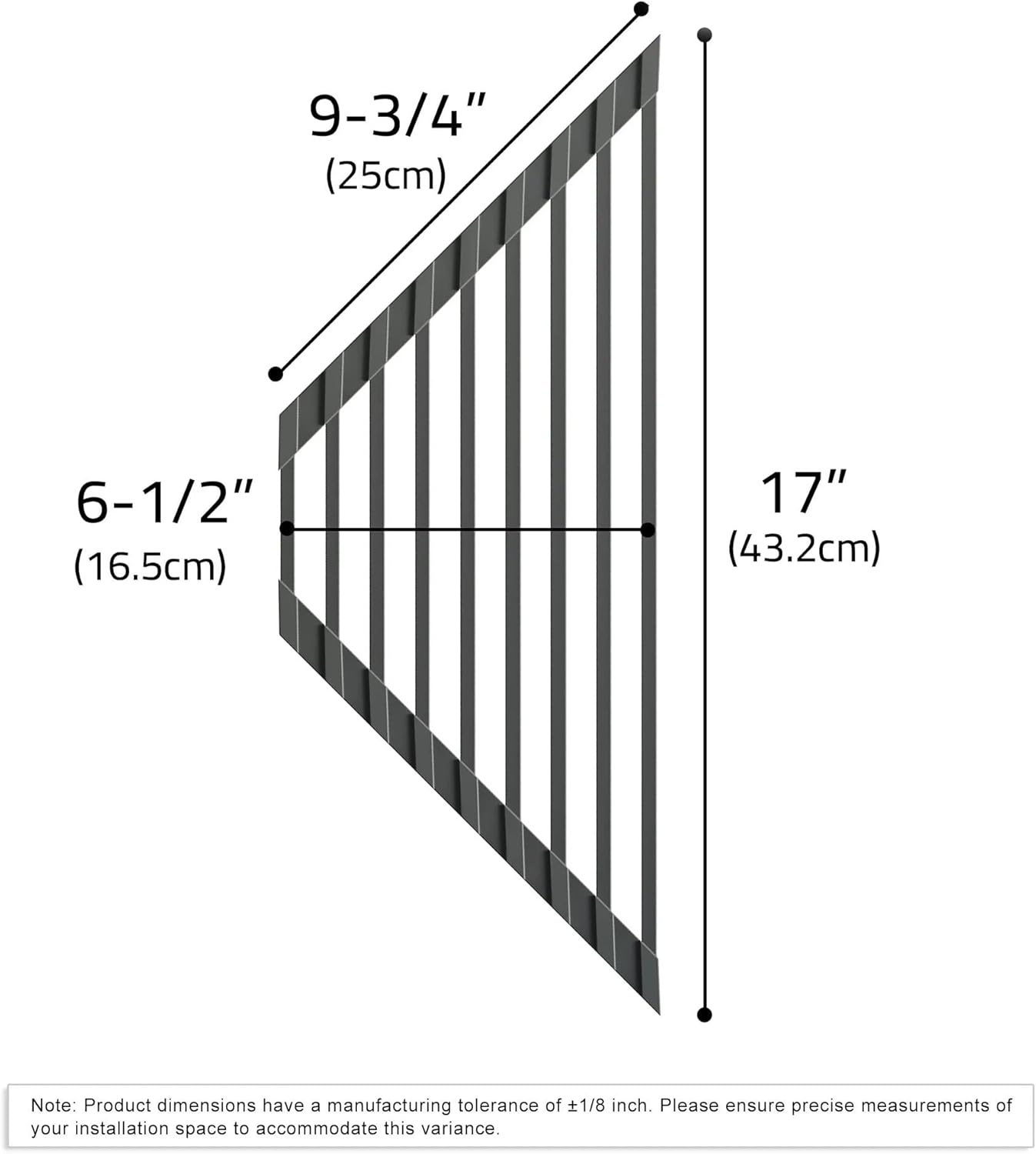 Dowell Over The Sink Roll-Up Triangle Dish Drying Rack Silicone Wrap, 9 Rods Dishwasher Safe, Food Safe, Heat Resistant, Foldable, Space-Saving, Multi-Purpose Sink Organizer for Any Surface