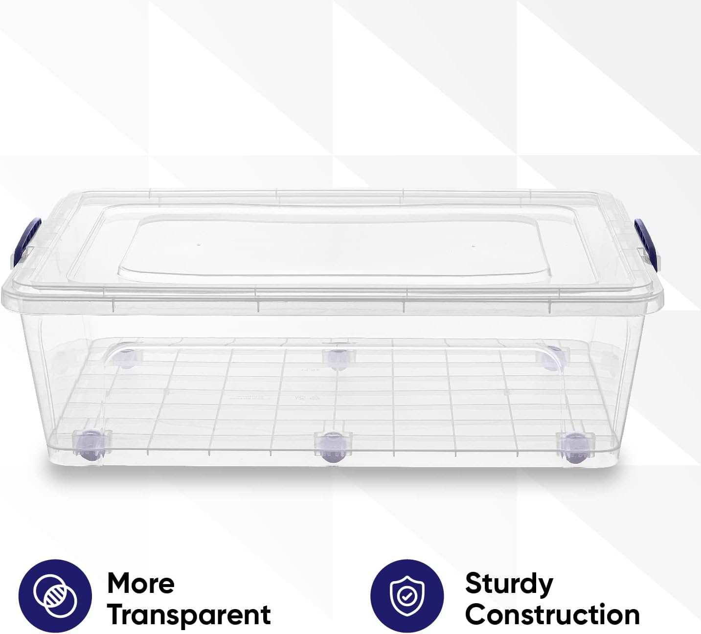 Superio Storage Bins with Lids, Clear Plastic Containers for Organizing, Stackable Totes, BPA Free, Odor Free, Organizer Boxes for Home, and Dorm (2 Pack, 42 Quart)