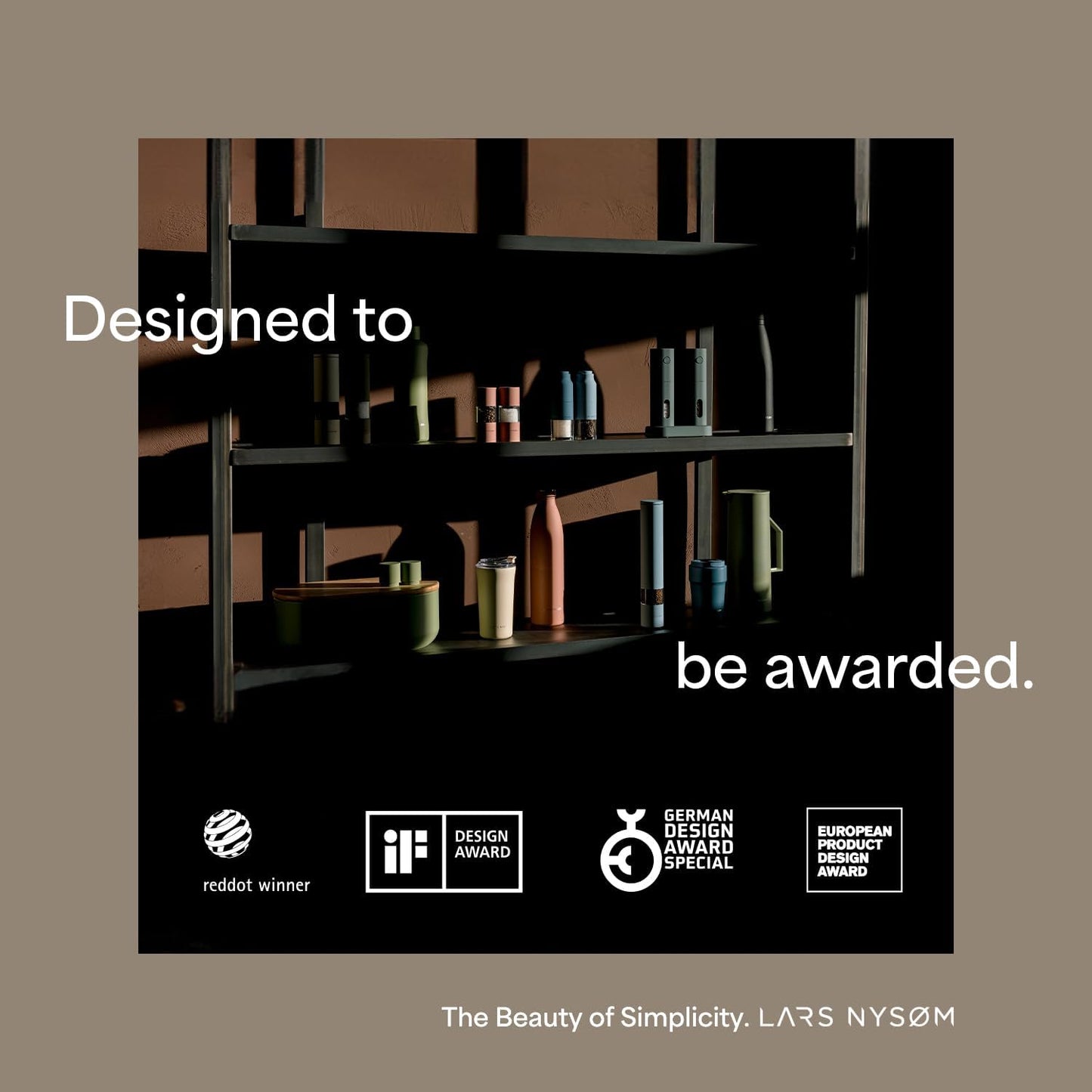 LARS NYSØM Salt and Pepper Grinder Set Manual, Stainless Steel Salt and Pepper Mills with Adjustable Ceramic Grinder I Design Spice Shakers (Green/Beige)