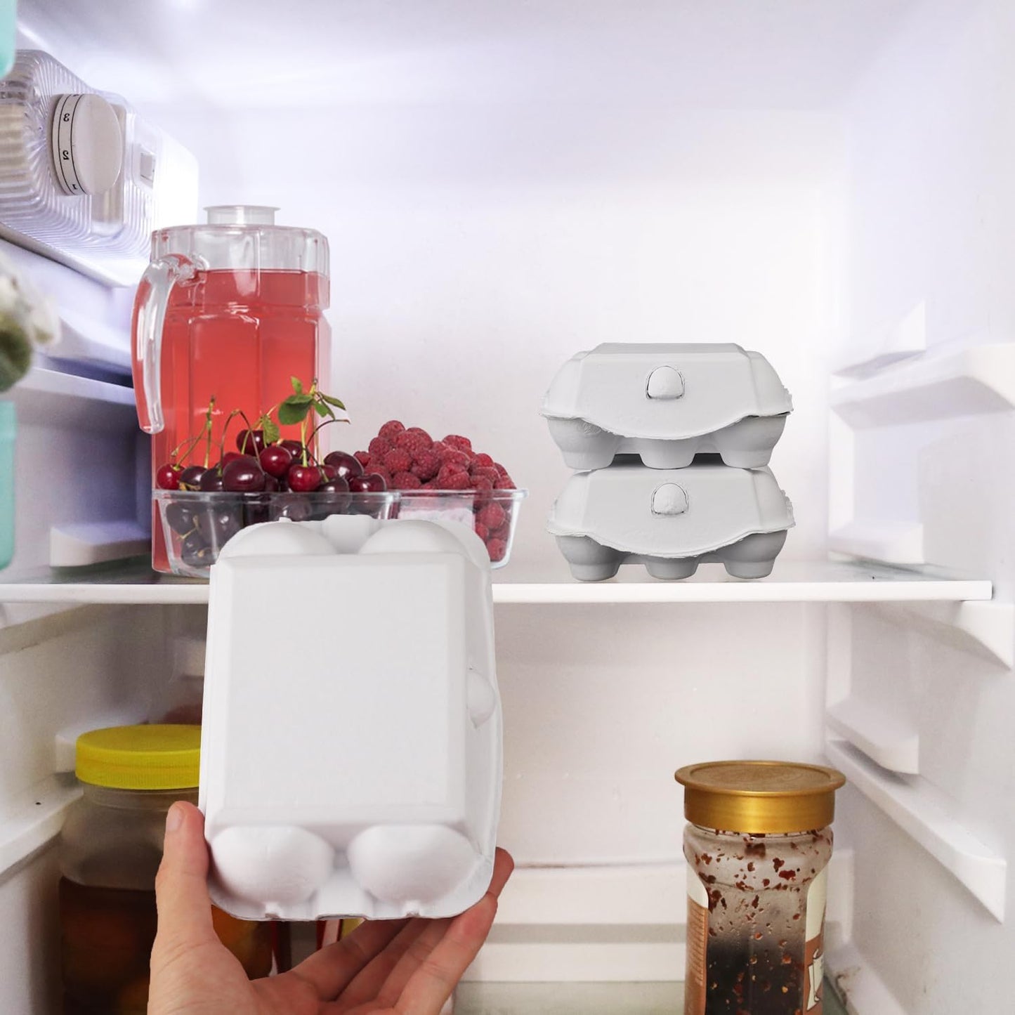 50 Pack Egg Baskets, Half Dozen Egg Cartons, Paper Egg Cartons, Egg Holder Hold 6 Eggs each for Safe Storage, Transport & Display - Ideal for Farm Fresh Eggs, Crafts, White(Standard Size)