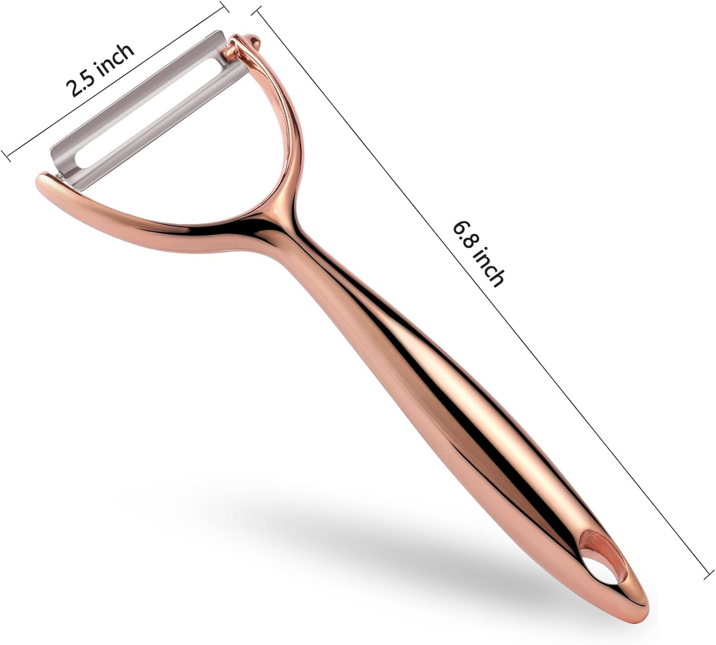 LIIGEMI Effortless Y Peeler with Sharp Stainless Steel Blades for Apples, Cucumbers - Ergonomic Handle for Easy Potato Eye removal, Perfect for Cooking Enthusiasts and Kitchen Novices(Rose Gold )