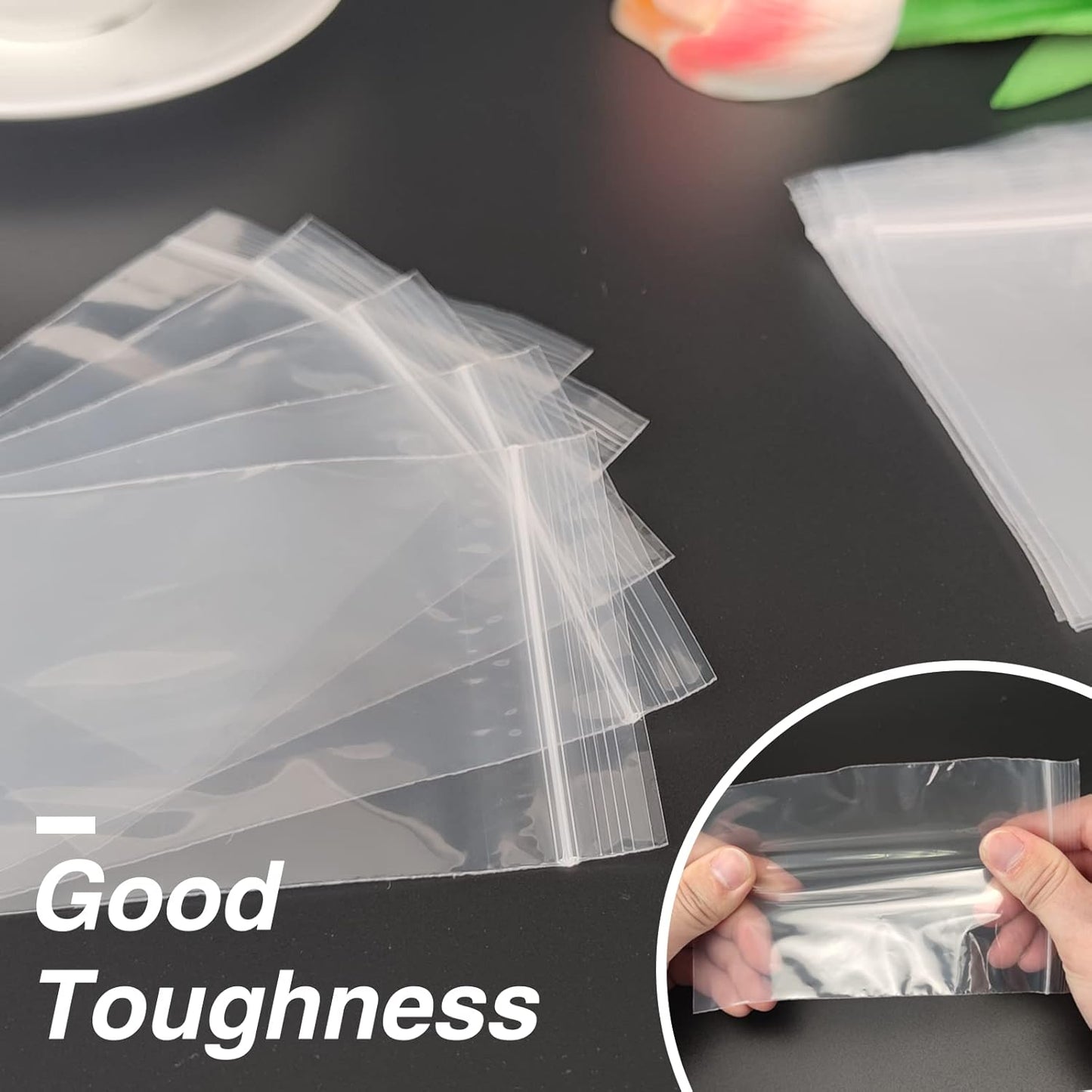 Plastic Bags, 200pcs 4 x 6 inch 2 mil Thick, Zip Bags, Clear Jewelry Bag, Baggies with Resealable Zip Bag for Small BusinessDaily Vitamin, Jewelry, Candy