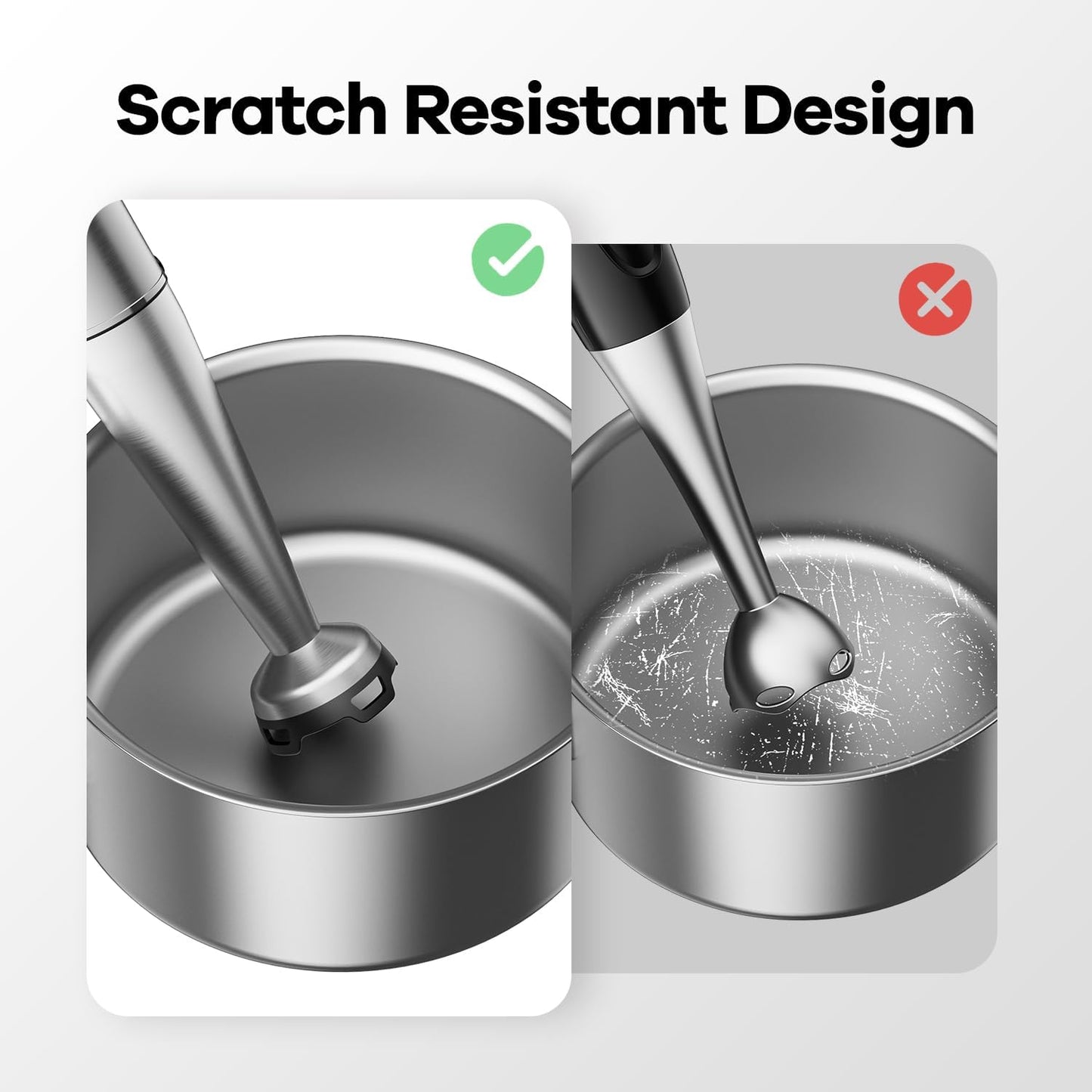 Immersion Blender Handheld 1100W 5 in 1 Corded Stick Hand Blenders for Kitchen with Trigger Speed Control, with Beaker, Chopper, Whisk, Frother, Perfect Emulsifier for Soup, Smoothie, Puree