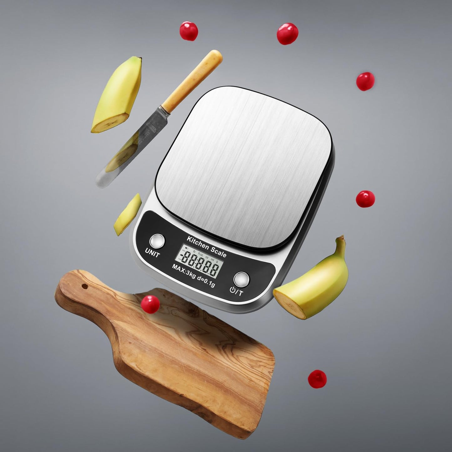 Food Kitchen Scale Digital Weight Grams and Oz,Professional Small Digital Kitchen Food Scales 3kg/0.1g for Weight Loss