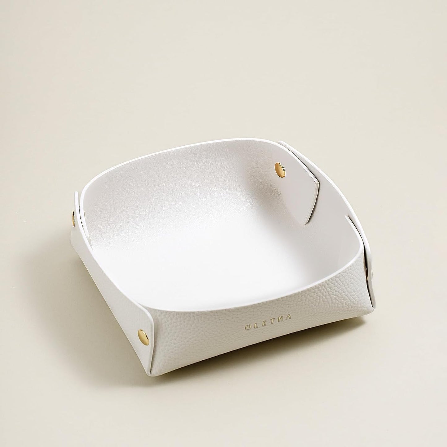 OLETHA Napkin Holder for Luncheon Napkins - Aesthetic Desk Decor for Kitchen & Dining Table - White