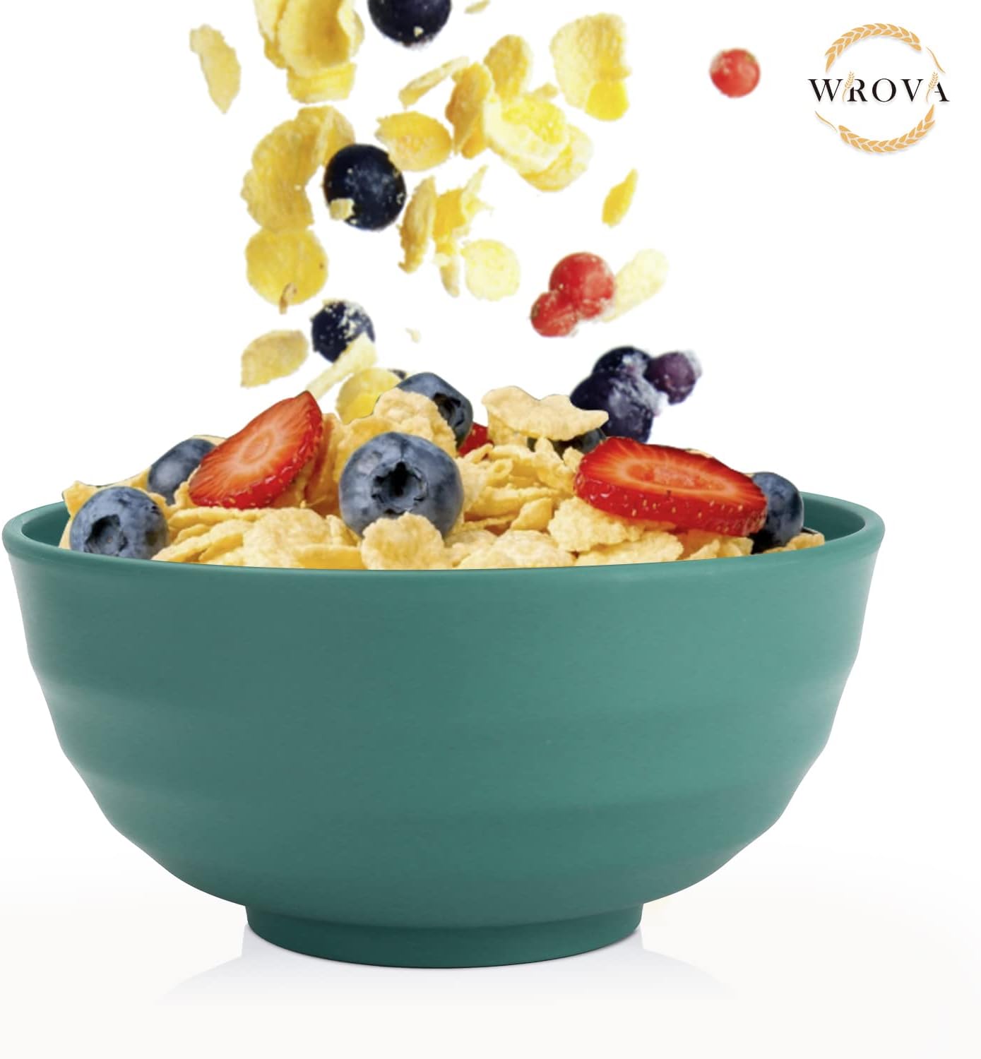 Wheat Straw Bowls Set 60 OZ Unbreakable Large Cereal Bowls Set of 6 Microwave and Dishwasher Safe Bowls Big Bowls for Dorm and Apartment BPA Free Soup Bowl for Serving Oatmeal and Salad (Green)