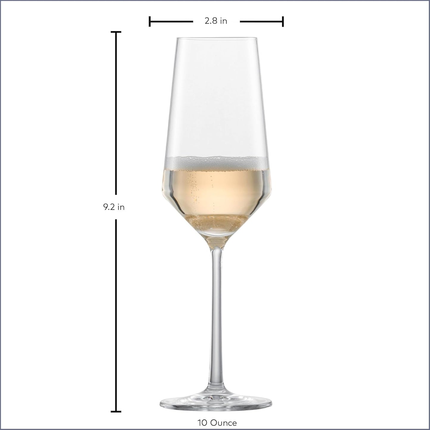 ZWIESEL GLAS Pure Champagne Glass (Set of 4), Champagne Flutes with Effervescent Point, Dishwasher-Safe Tritan Crystal Glasses, Made in Germany (10 Ounce)