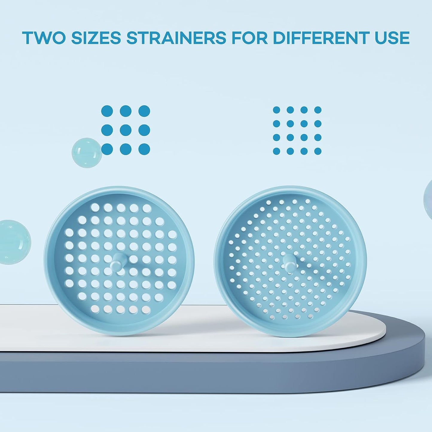 Pisol Wide Mouth Versatile Funnel, Canning Funnels for Kitchen Use, Food Grade Plastic Cooking Funnel Set with 4 Size Spouts and 2 Strainers for Filling Different Bottles and Bags, Blue