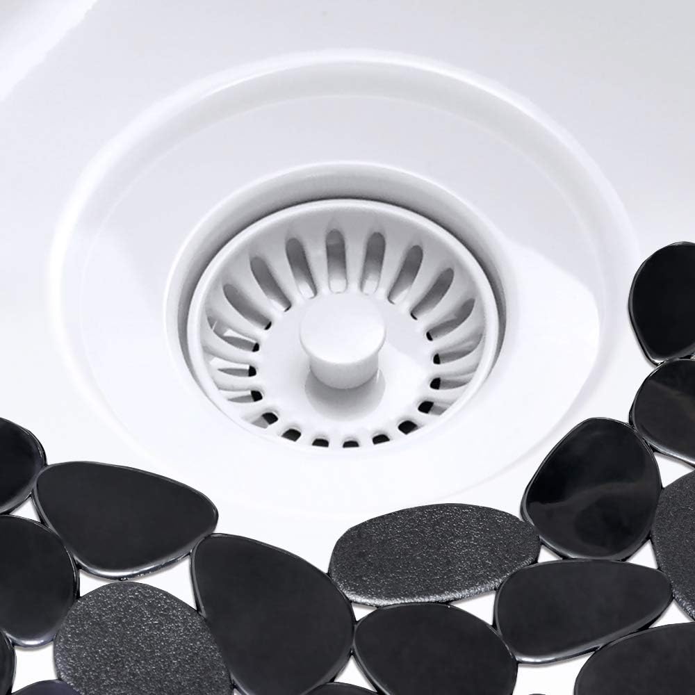 OTHWAY 2Pcs Kitchen Sink Mats, 15.8" x12" Scratch Free Sink Protector for Stainless Steel/Porcelain Sink, Pebble Design Quick Drain Dish Drying Mat, a Nice Touch for Your Kitchen