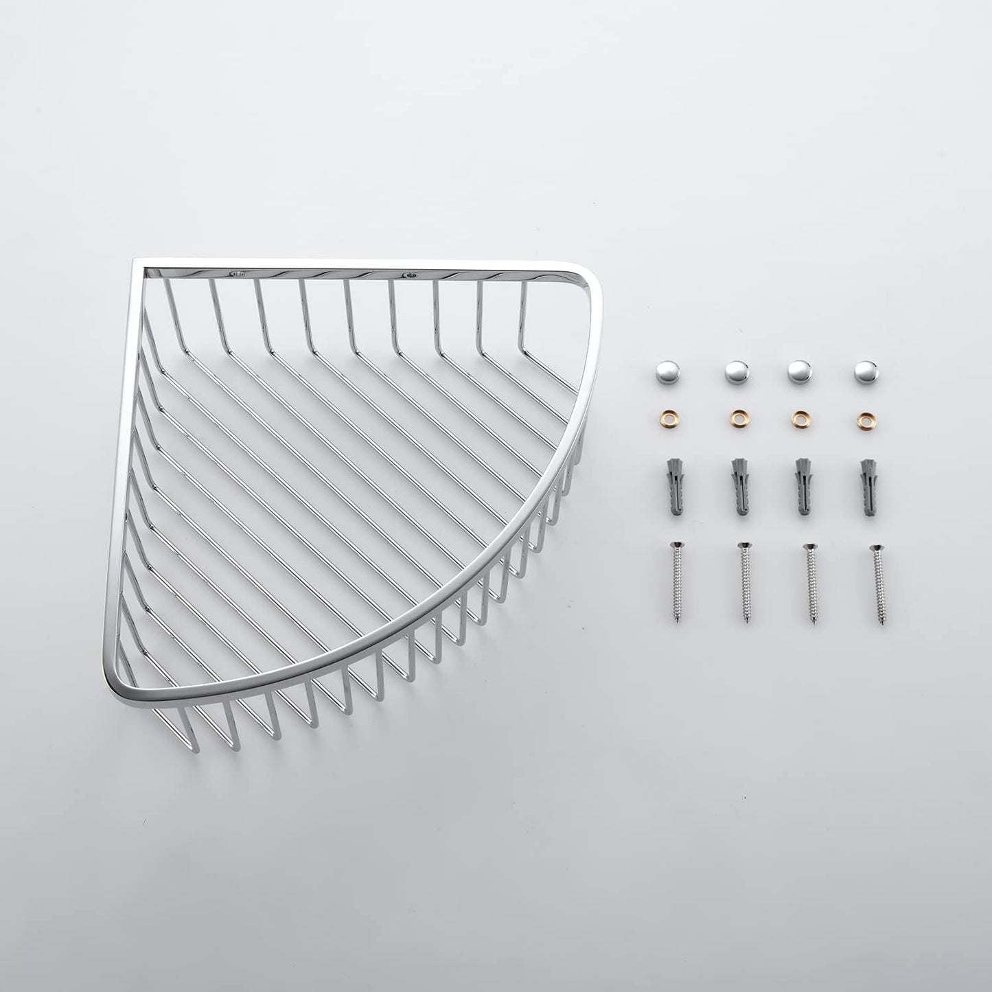 Bathroom Shower Caddy Corner Shelf Basket, Ultra Sturdy Rust-Proof Stainless Steel Shelf Organizer Shampoo Holder, Wall Mounted Storage Rack for Bathroom Kitchen, Polished Chrome