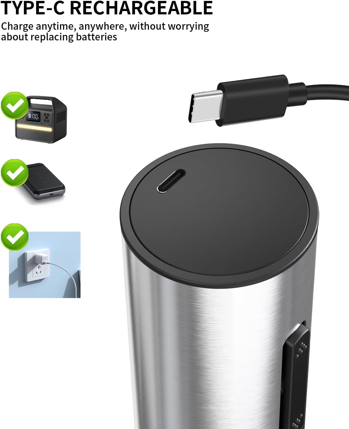 CIRCLE JOY 5-in-1 Electric Wine Opener Set Rechargeable Stainless Steel Automatic Corkscrew Wine Bottle Opener Set with Foil Cutter, Wine Aerator Pourer, Vacuum Wine Stopper and Storage Base, Silver