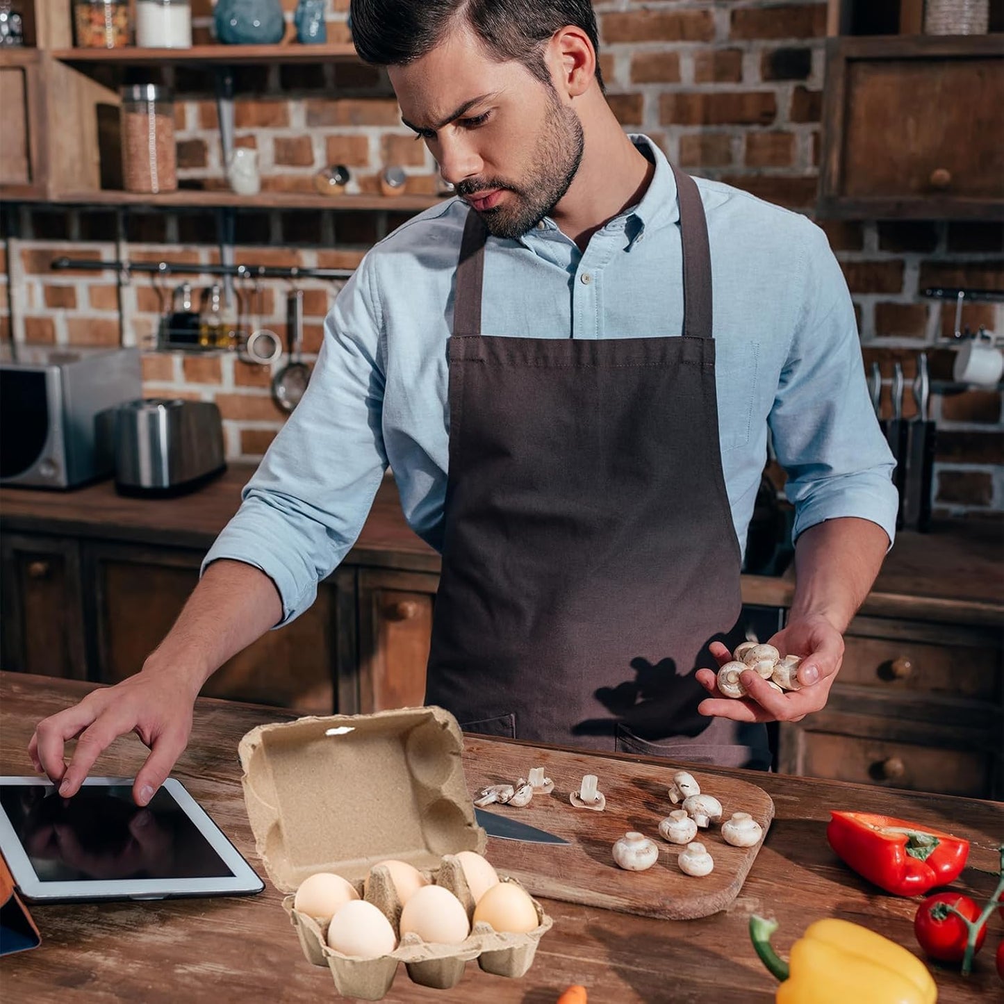 15 Pack Egg Cartons Cheap Bulk, 6 Count Egg Storage Containers Holder, Sturdy Natural Pulp Material Perfect for Storing Extra Eggs