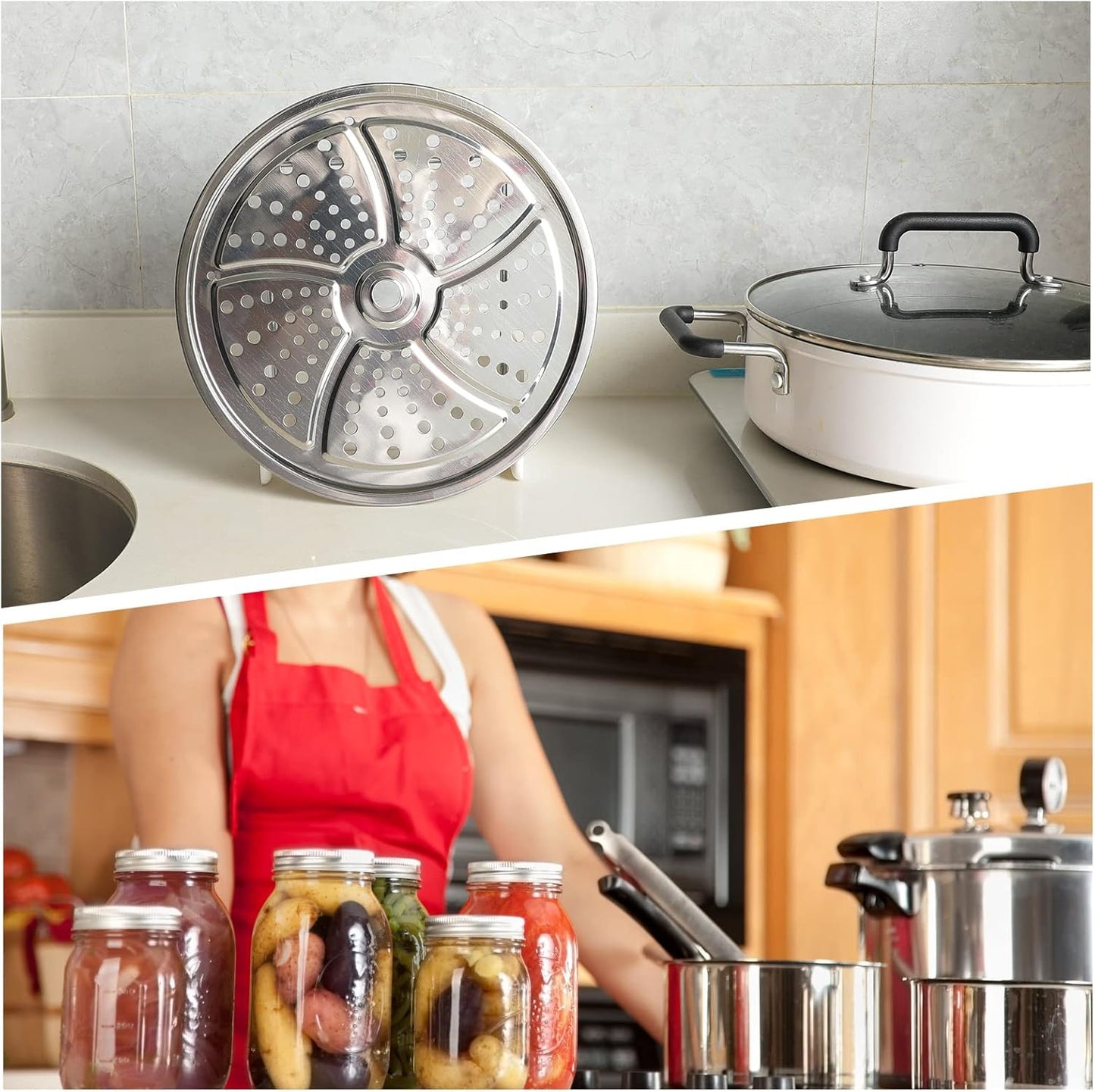 2Pack Canner Rack for Pressure Canner, 11-Inch Stainless Steel Pressure Cooker Rack, Compatible with Presto, All-American and More