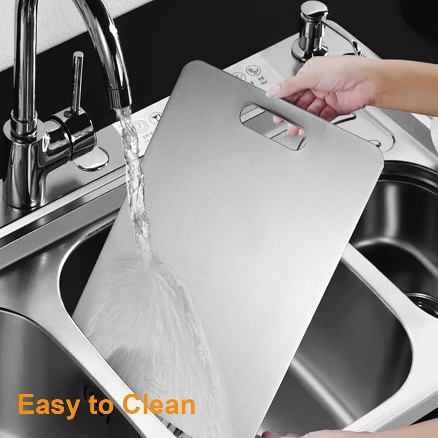 Titanium Cutting Boards for Kitchen - 100% Pure Titanium Cutting Board - Double Sided Food Grade Quality Cutting Boards - Easy to Clean and Store (12"L x 9"W)