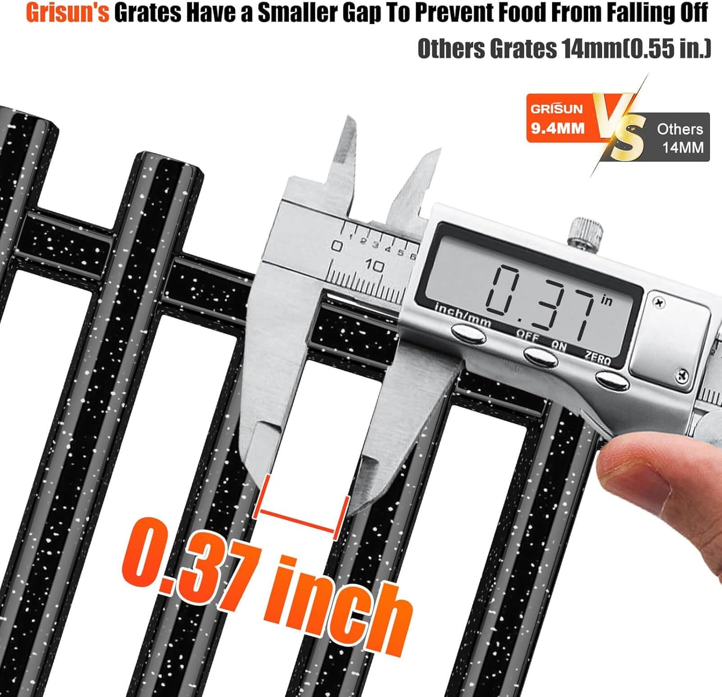 7525 Grill Grates for Weber Spirit 300 Series, E310, E320 Gas Gill with Front Control Panel, Spirit 700, 17 1/4" Cooking Grates for Genesis Silver B/C, Genesis Gold B/C, Porcelain Enameled, 2 Pack