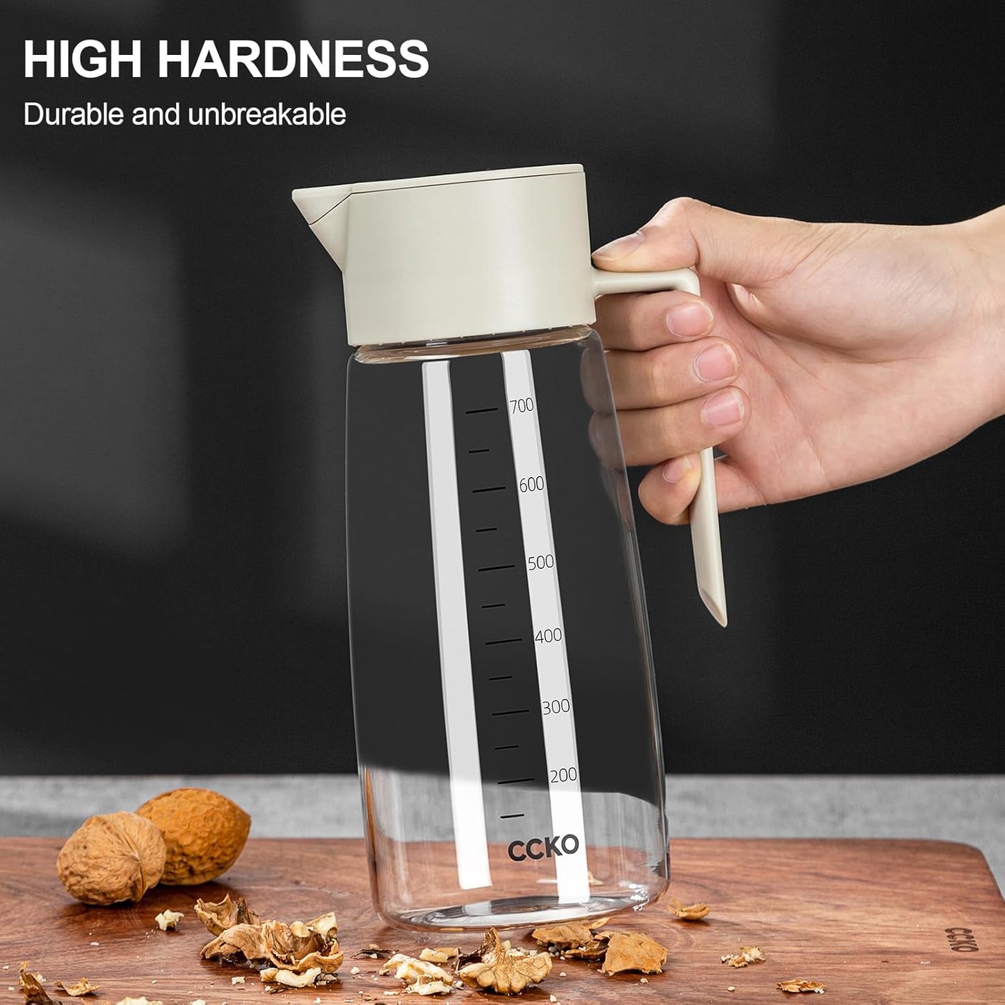 Olive Oil Dispenser Bottle for Kitchen with Leakproof and Dust Cover, Auto-Open & Close Glass Olive Oil Bottle with Non-Slip Bottom 600ml Cooking Oil and Vinegar Cruet Dispenser (Yellow)