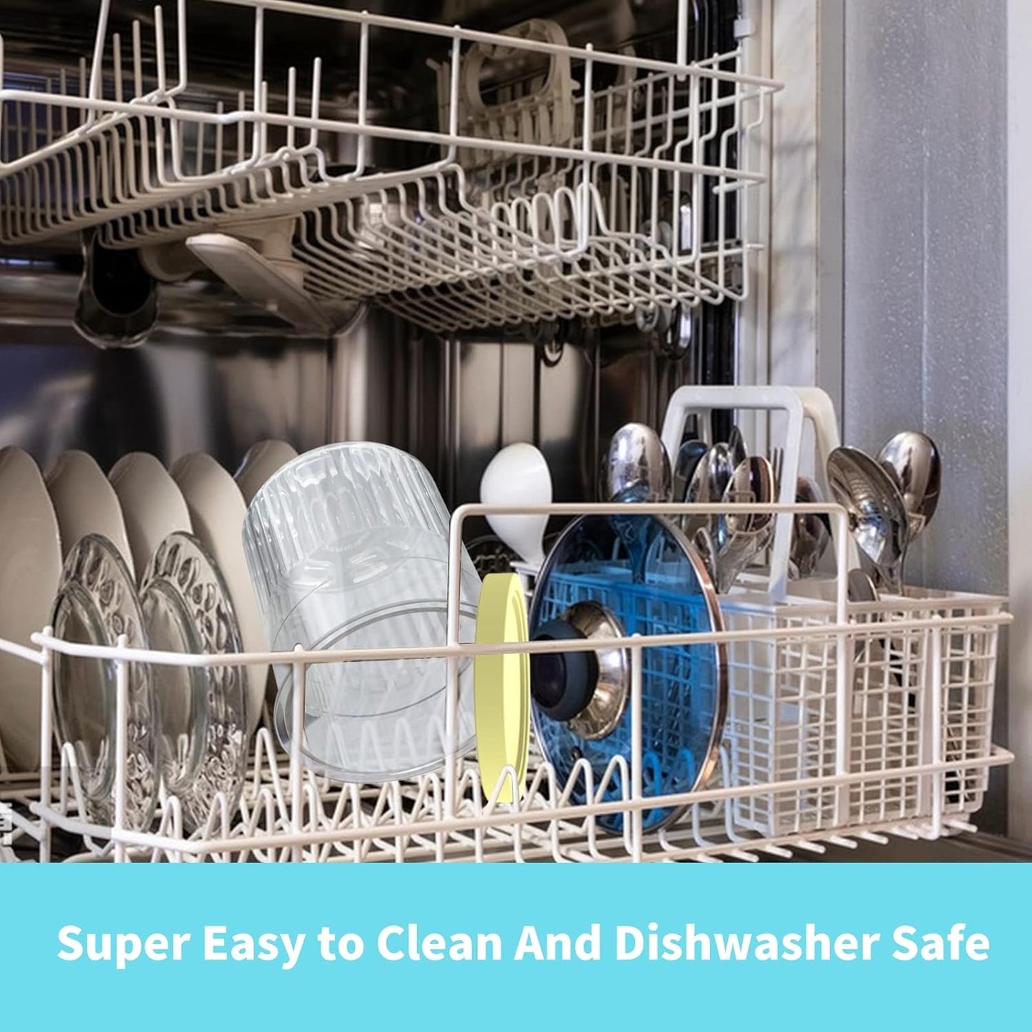 Replacement for Ninja Creami Pints and Lids - 4 Pack NC501, Compatible with Ninja NC501 NC500 Series Creami Deluxe ice Cream Makers, Containers with Leak Proof Lids, Dishwasher Safe