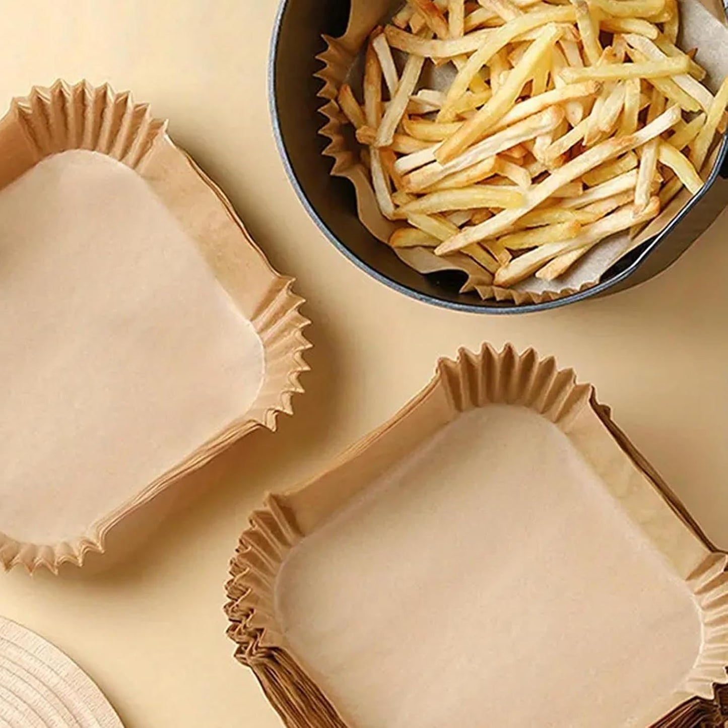 Air Fryer Paper Liners, 100PCS Square Parchment Paper, Air Fryer Disposable Paper Liner, 8 Inch Non-Stick & Oil-proof Air Fryer Liners for 5-8 QT Air Fryers, Microwave