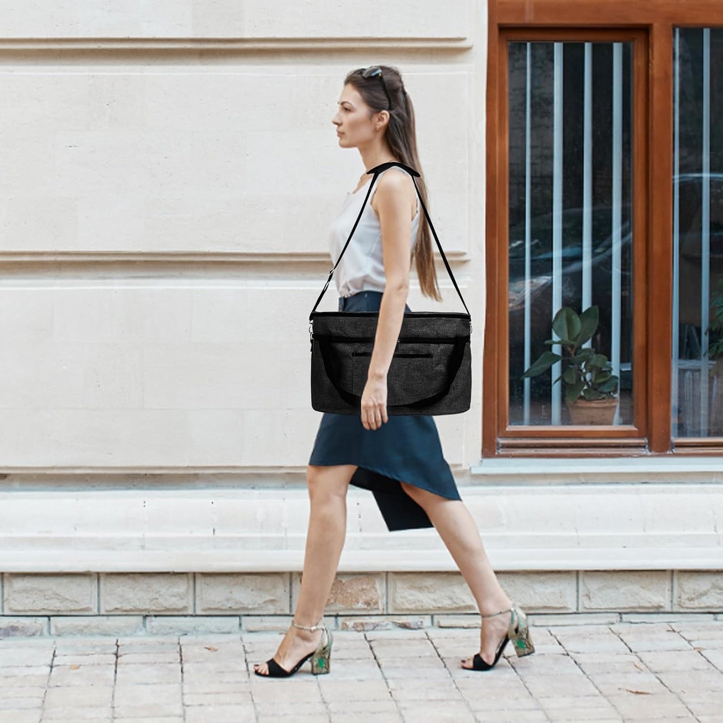 musbus 2 Layer Slow cooker bag for Crock-Pot 6-8 quart, Travel reunionc outdoor, Easy to transport Insulation water proof easy cleaning to carry, Family Gathering Potluck, Gift for Women - Black