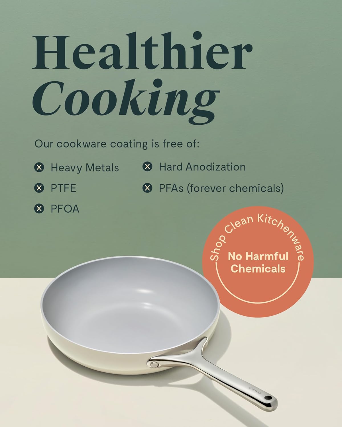 Caraway Fry Pan Duo - Nonstick Ceramic Frying Pan (8" & 10.5”) - Non Toxic, PTFE & PFOA Free - Oven Safe & Compatible with All Stovetops (Gas, Electric & Induction) - Cream