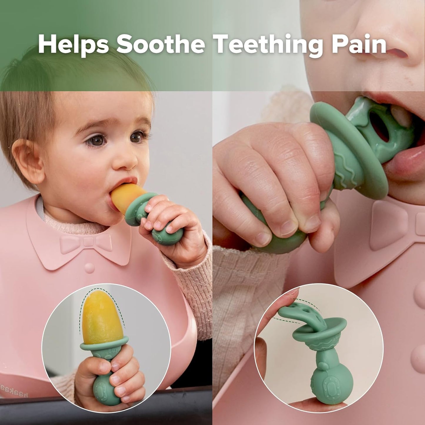 Haakaa Astronaut Ice Pop Mould Set β Mini Silicone Breastmilk Popsicle Molds with Sticks, Anti-Choking Design, Ideal for Baby Teething Relief, Frozen Breastmilk Treat Maker for Infant