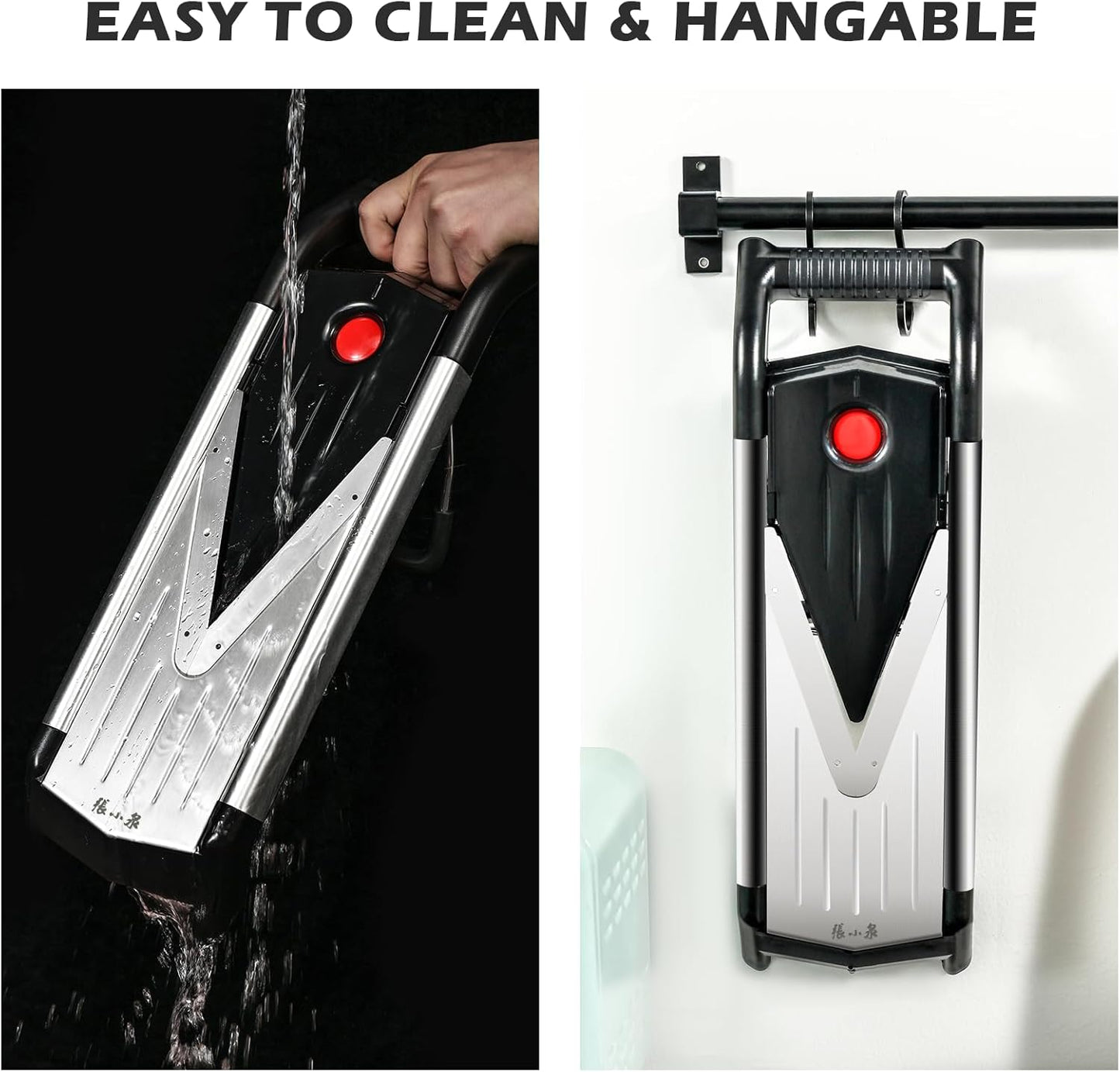 ZHANG XIAO QUAN SINCE 1628 Mandoline Slicer for Kitchen, Vegetable Chopper Stainless Steel Food Slicer Veggie Slicer Onion French Fry Cutter Potato Julienne, 5 Blades, Kitchen Utensils