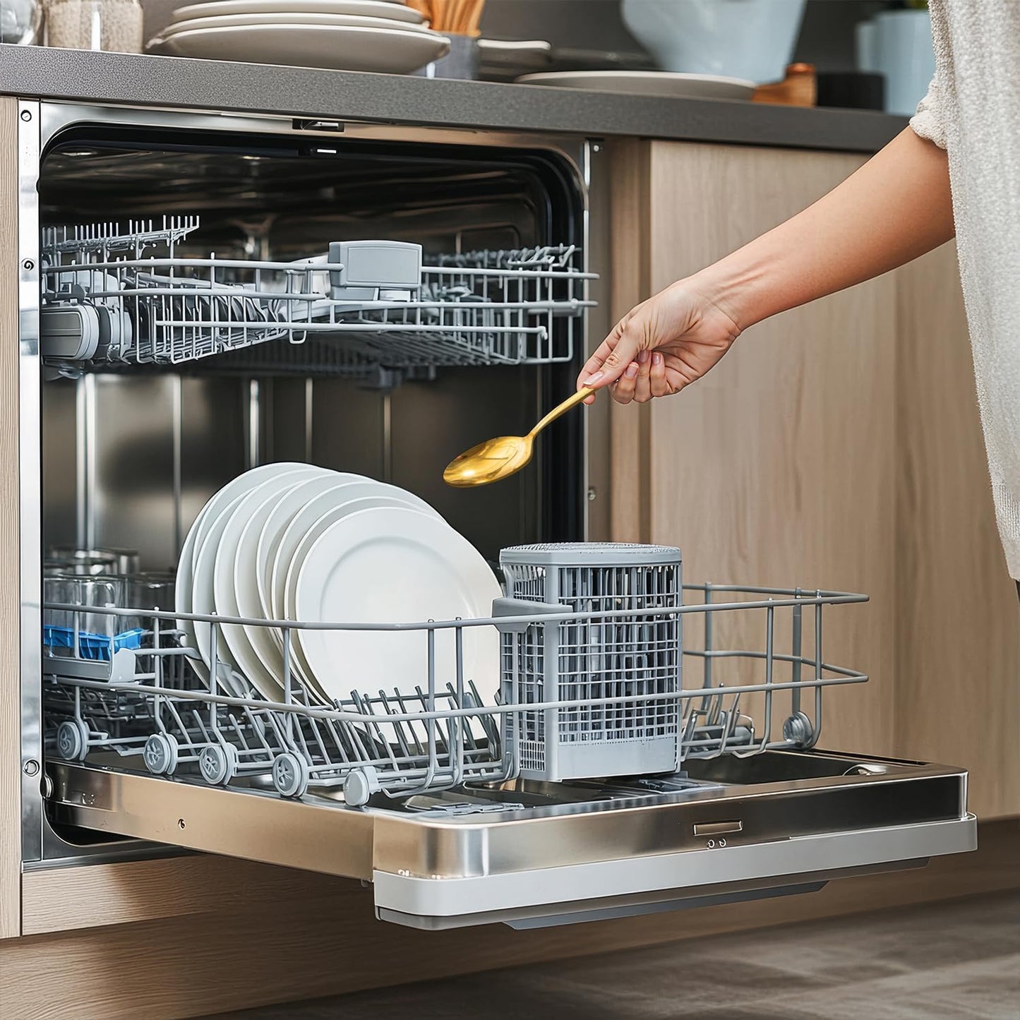 KINGSTONE Silverware Set for 12, 60-Piece Forged 18/10 Stainless Steel Flatware Set, Mirror Finish Cutlery Set Dishwasher Safe for Home, Restaurant, Wedding, Party, Gold