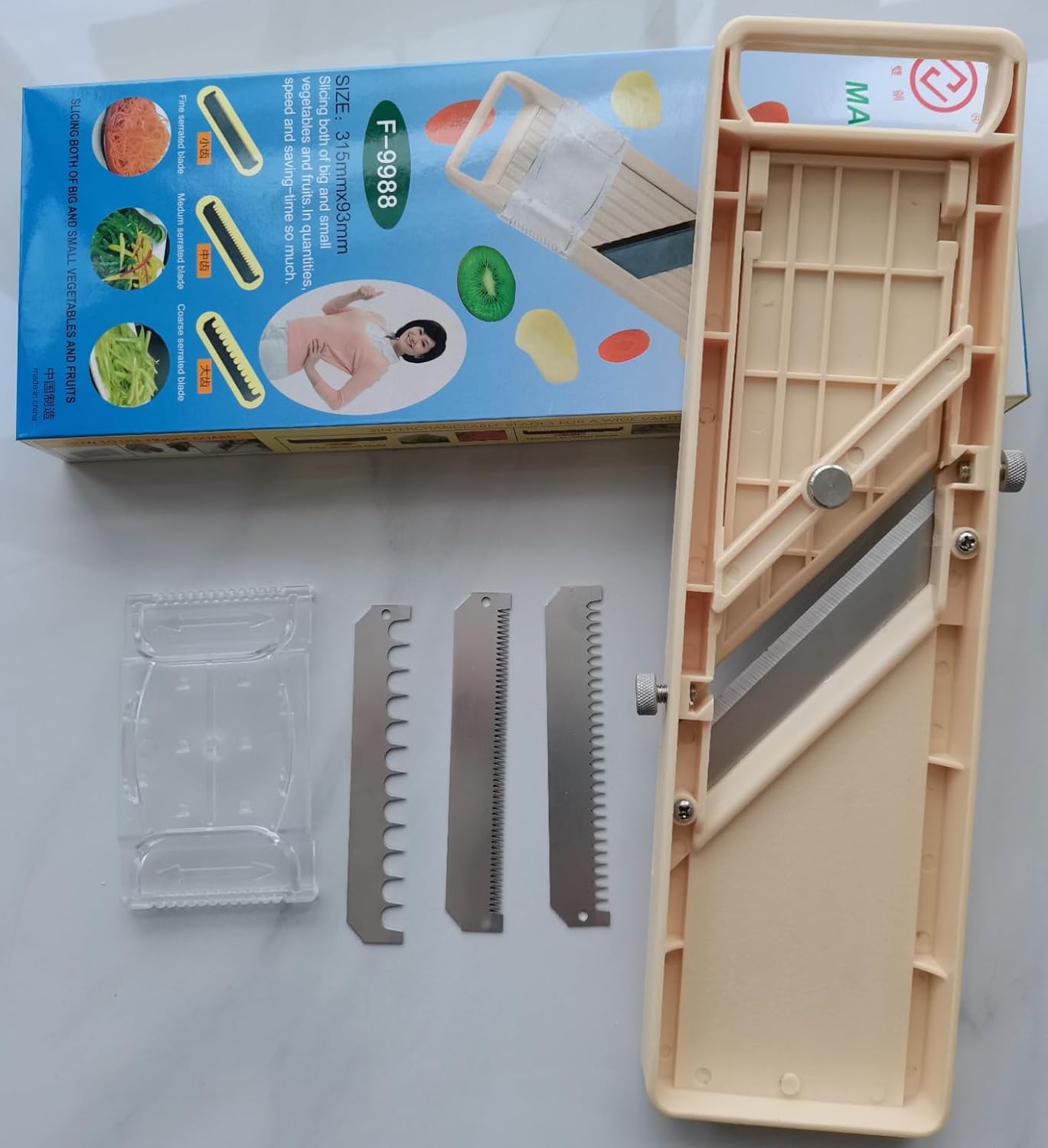 Handheld Mandoline - Japanese Style Slicer for Vegetables, Cabbage, Cucumber & Carrots