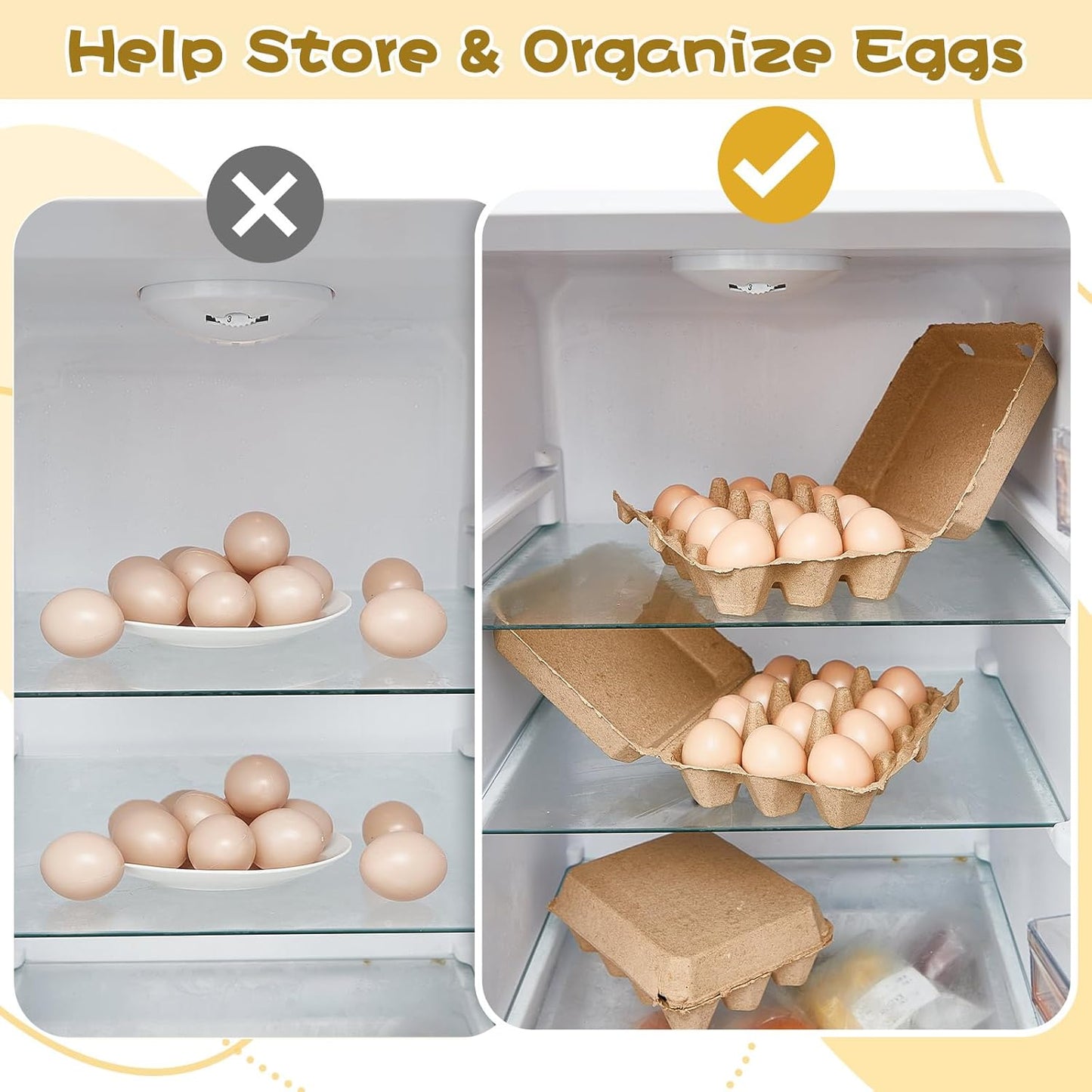 Rtteri 25 Pieces Paper Pulp Egg Cartons 3x4 Style Vintage Blank Egg Cartons for Fresh Duck Quail Storage Kitchen Family Farmhouse