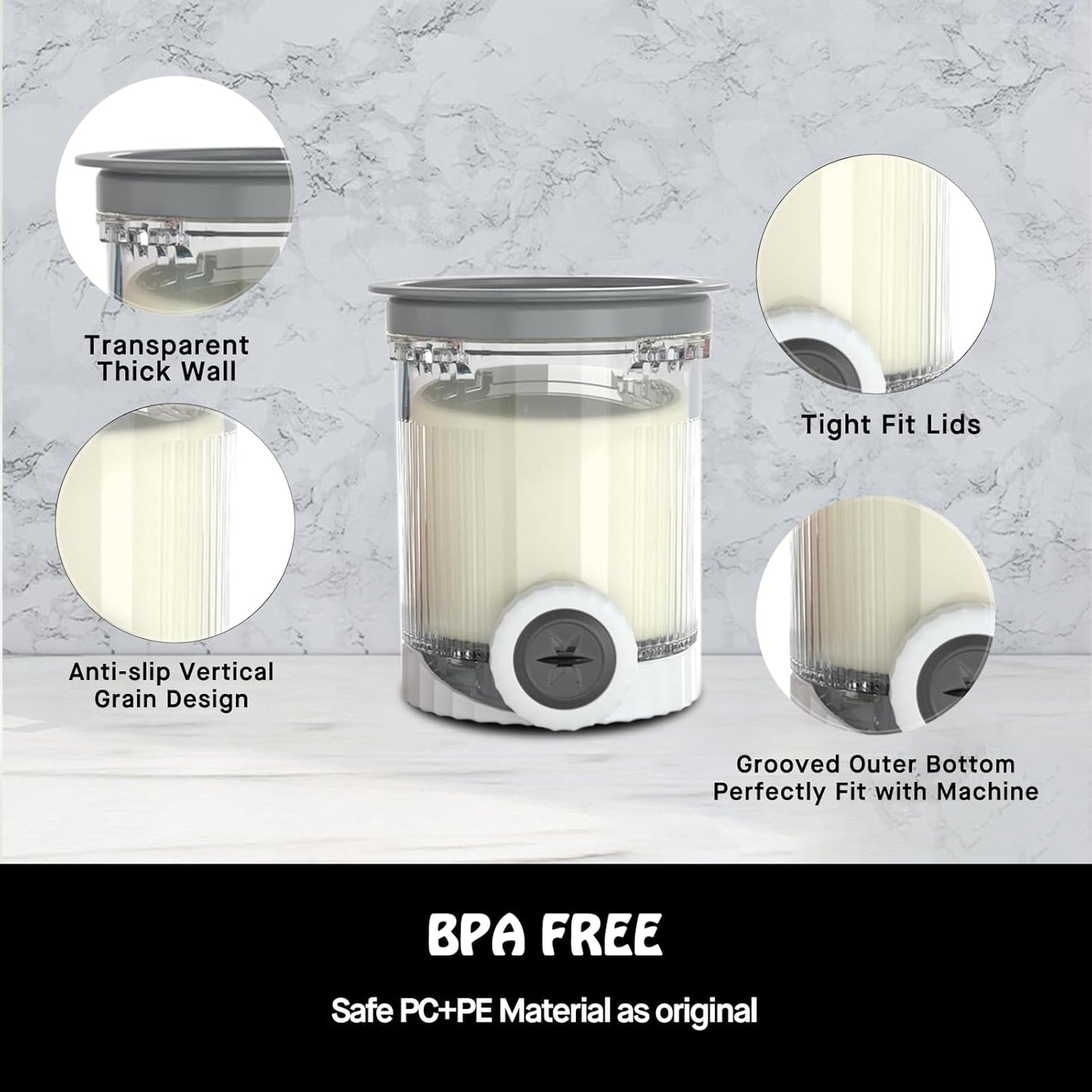 For Ninja Swirl by Creami NC700 Series Ice Cream Makers, Dishwasher Safe, 16 oz Pints with Lid, Grey Lids (Grey, 16OZ)