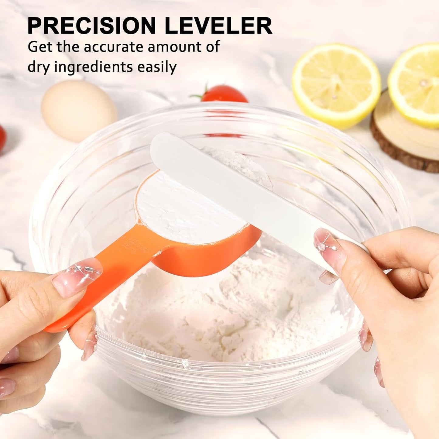 Measuring Cups and Spoons set 10 Pieces, Stackable Measuring Cup with Lid, Kitchen Cooking Baking Measuring Set for Liquid and Dry, BPA Free, Dishwasher Safe (Multicolor)