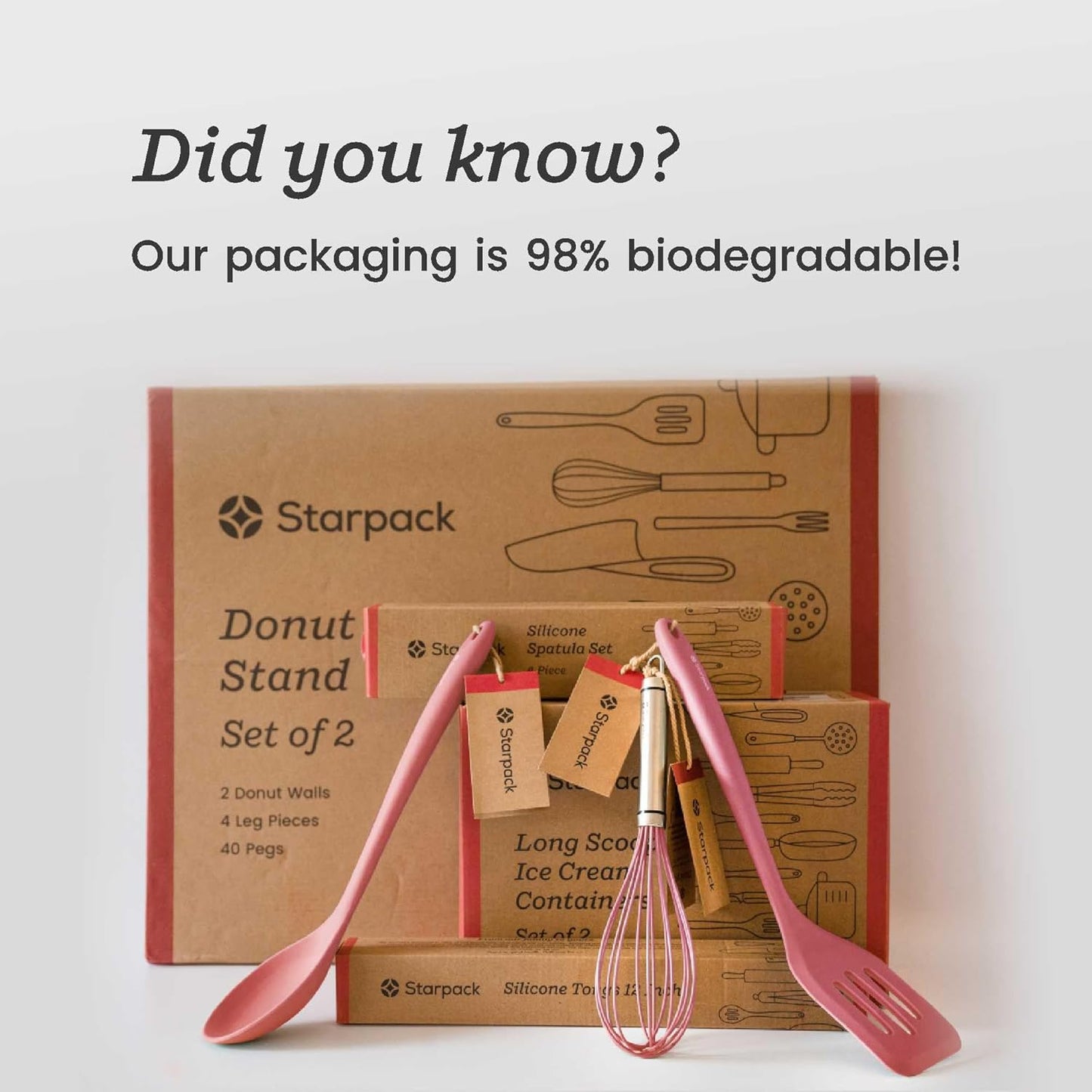 Starpack 'Freeze the Day' Leaf-Free Lids for Ice Cream Storage Containers for Freezer (4 Pcs) - 1 Quart Ice Cream Containers for Homemade Dessert - Reusable Frozen Dessert Containers (Silicone)