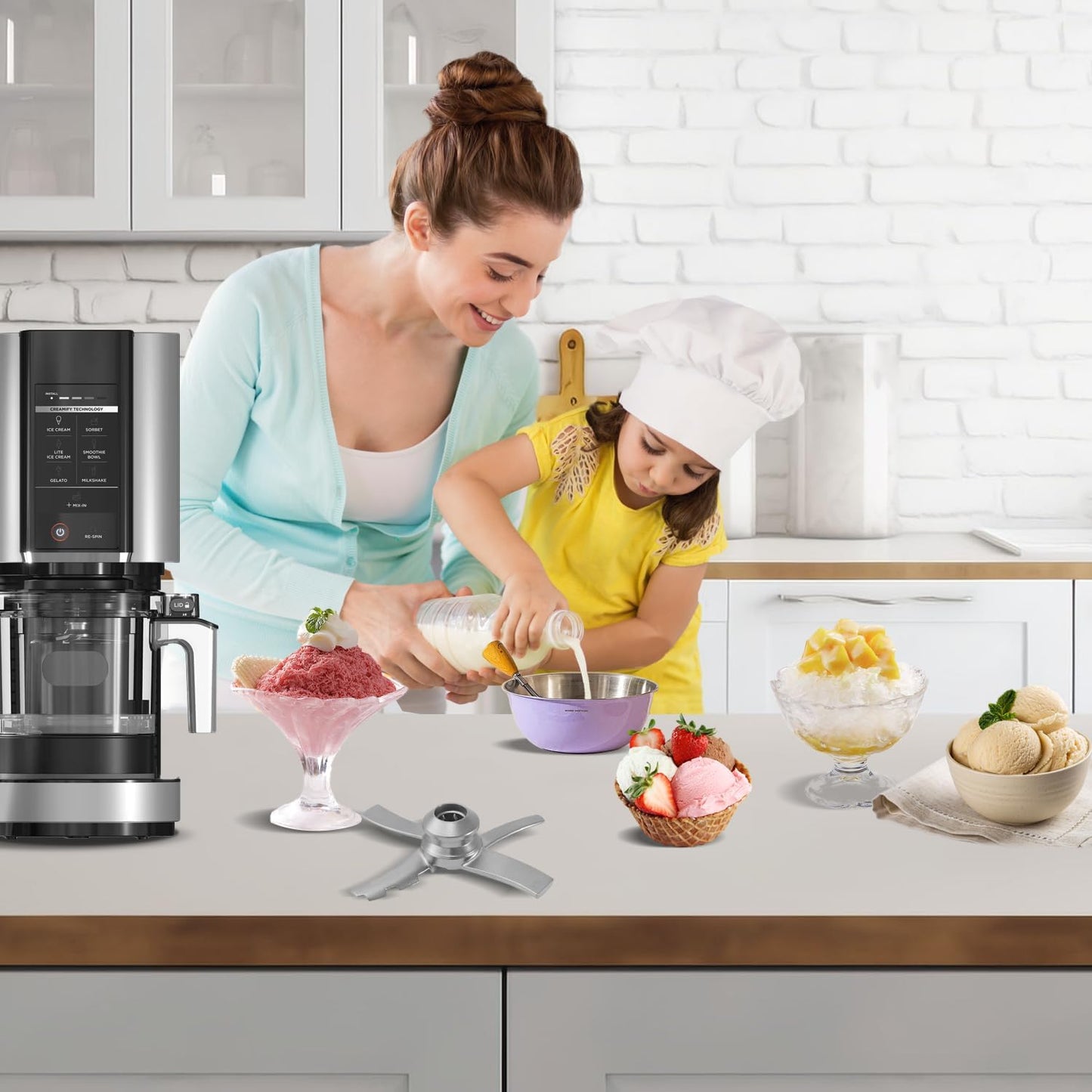 Replacement Paddle Blade for Ninja Creami NC300 NC299AMZ NC301 CN305A Series Ice Cream Makers, Sorbet Milkshakes Frozen Yogurt Creamy Icecream Creamer Machine Stainless Steel Accessories Mixing Parts