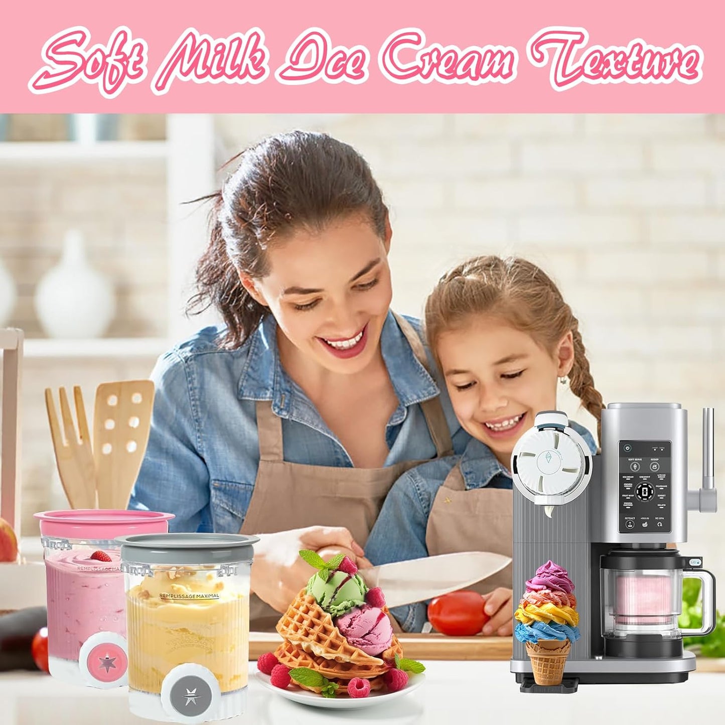 4 Pack Pints and Lids for Ninja CREAMi NC701 NC700 Ice Cream Maker Accessories Creami Containers Compatible with Ninja NC700 Series, 16 oz Containers Ice Cream Maker