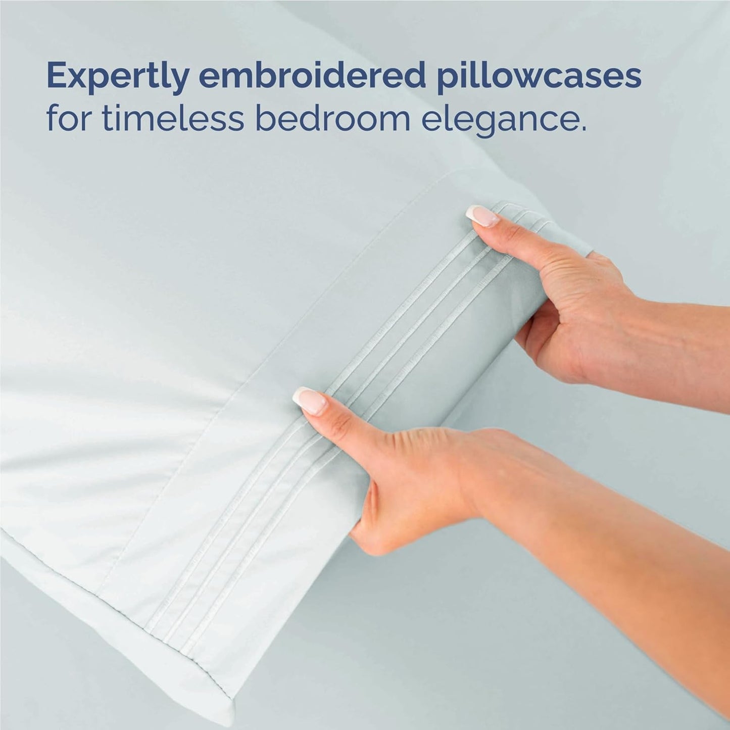 Twin XL Size 3 Piece Sheet Set - Comfy Breathable & Cooling Bed Sheets Set - Hotel Luxury Bedding for Women, Men, Kids, Teens, Boys & Girls - Deep Pockets, Soft and Wrinkle Free - Oeko-Tex - Ice Blue