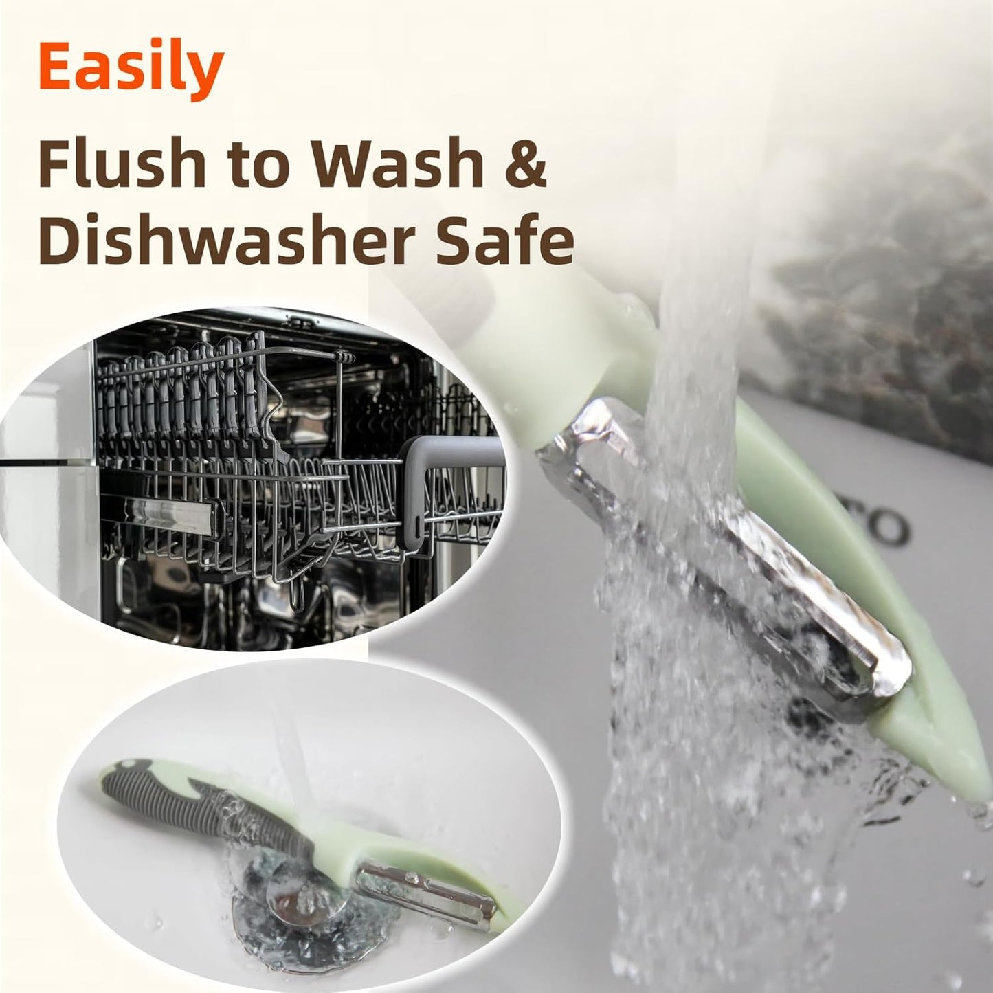 Stainless Steel Vegetable and Fruit Peeler, Swivel Straight Peeled Gadget for Kitchen - Ideal Carrot Cucumber Potato Peeler with Ergonomic, Non-Slip and Cute Handle (Green)