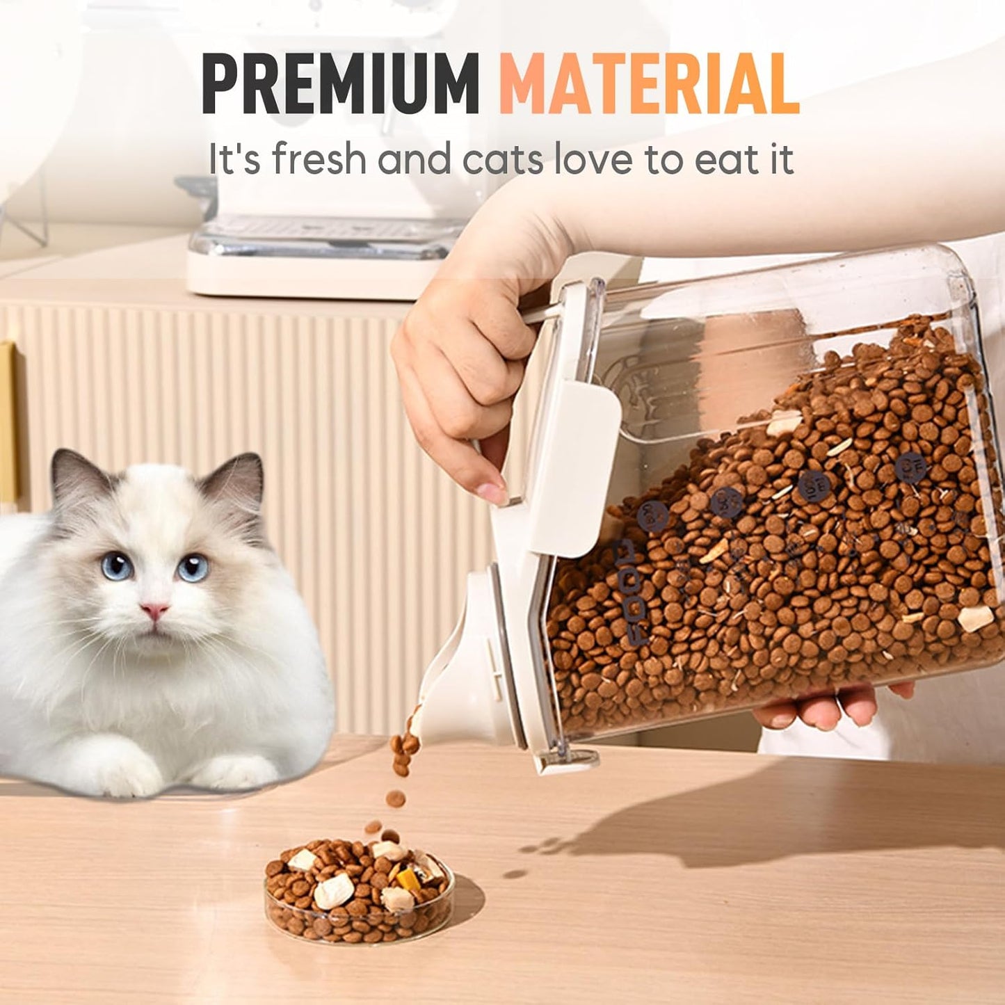 Clear Airtight Food Storage Containers, Transparent Cereal Dry Food Storage with Pouring Spout, for Flour, Sugar and Cereal (95oz white)