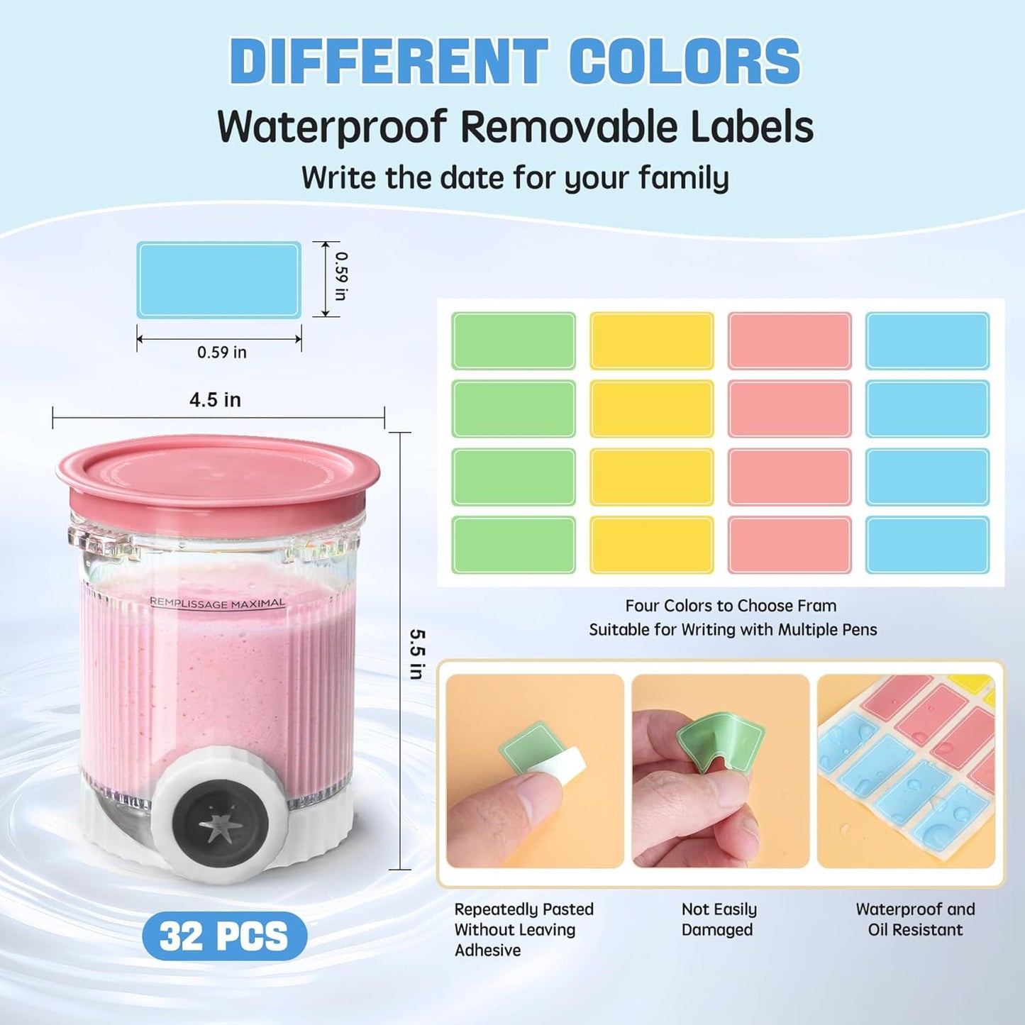 GuanQiao 4 Pack Creami Swirl Pints & Lids for Ninja, Compatible with NC700 Series Ninja Swirl Ice Cream & Soft Serve Makers, with 4 Spoons & 64 Writable Labels, BPA-Free & Dishwasher Safe, Pink Lids