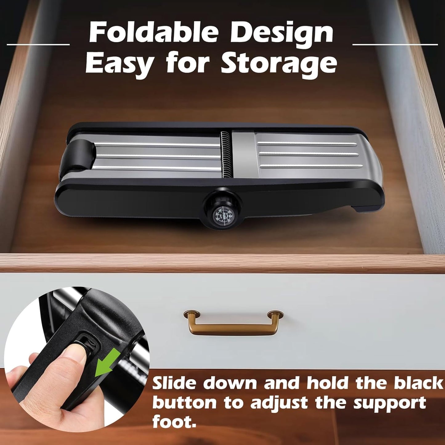 MASTERTOP Mandoline Slicer, 5 in 1 Mandoline Food Slicer for Kitchen,Stainless Steel Mini Vegetable Slicer with Safety Glove & Cleaning Brush,Adjustable Vegetable Chopper for Potatoes