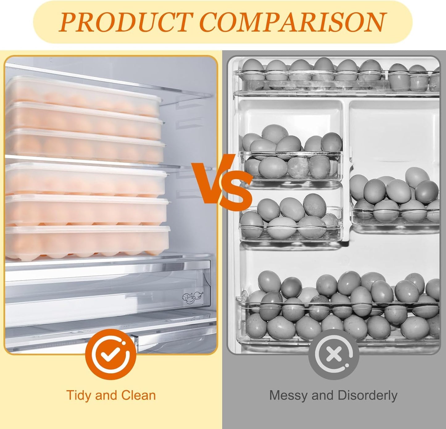 3 Pack 90-Count Deviled Egg Containers with Lid & 8 Pcs Deviled Egg Piping Tool, Transparent Deviled Egg Tray – Stackable Racks for Refrigerators, Suitable for Parties, Easter, Travel