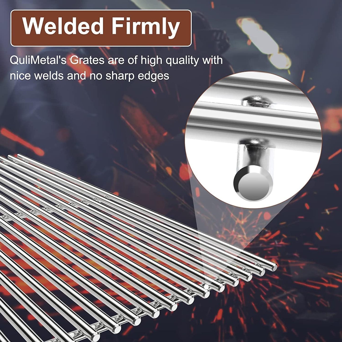 QuliMetal SUS304 Grill Grates for Weber Spirit 300 and GS4 Spirit II 300 Series, Spirit 700, Genesis Silver B & C, Genesis Gold B & C, Genesis Platinum B & C, Genesis 1000-3500