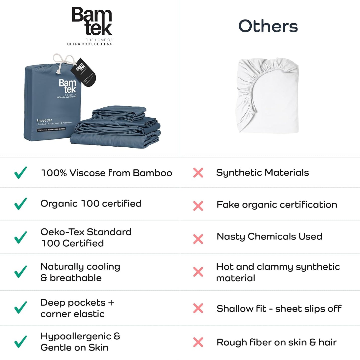 100% Viscose from Bamboo Sheets California King Size, Super Soft Bedding Set, 4PC Cooling Sheets for Hot Sleepers, Vegan Silk Moisture Wicking, Organically Grown Bedsheet, Storm - 72" x 84"