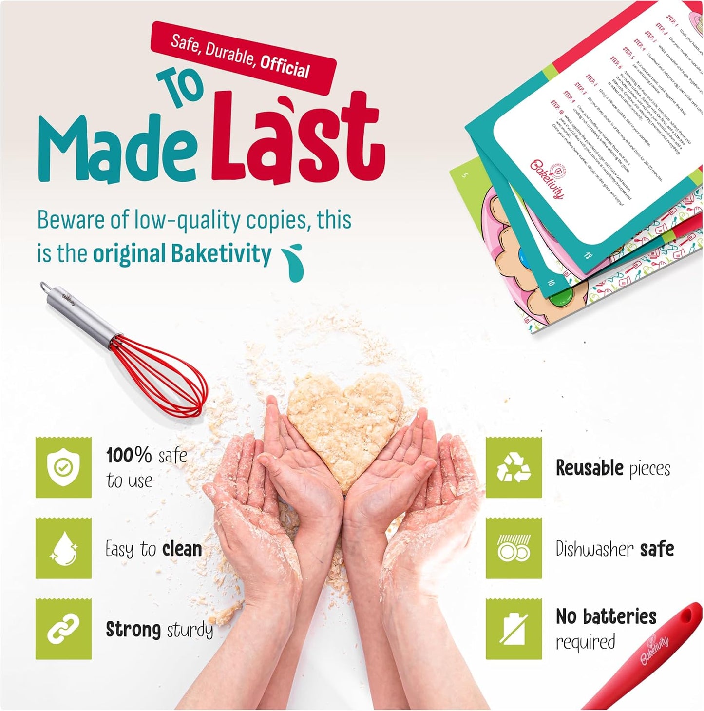 Baketivity 31-Piece Kids Baking Tools Set – Real Cooking Utensils for Children – Safe, Durable, and Fun Kitchen Accessories – Gift for Young Chefs