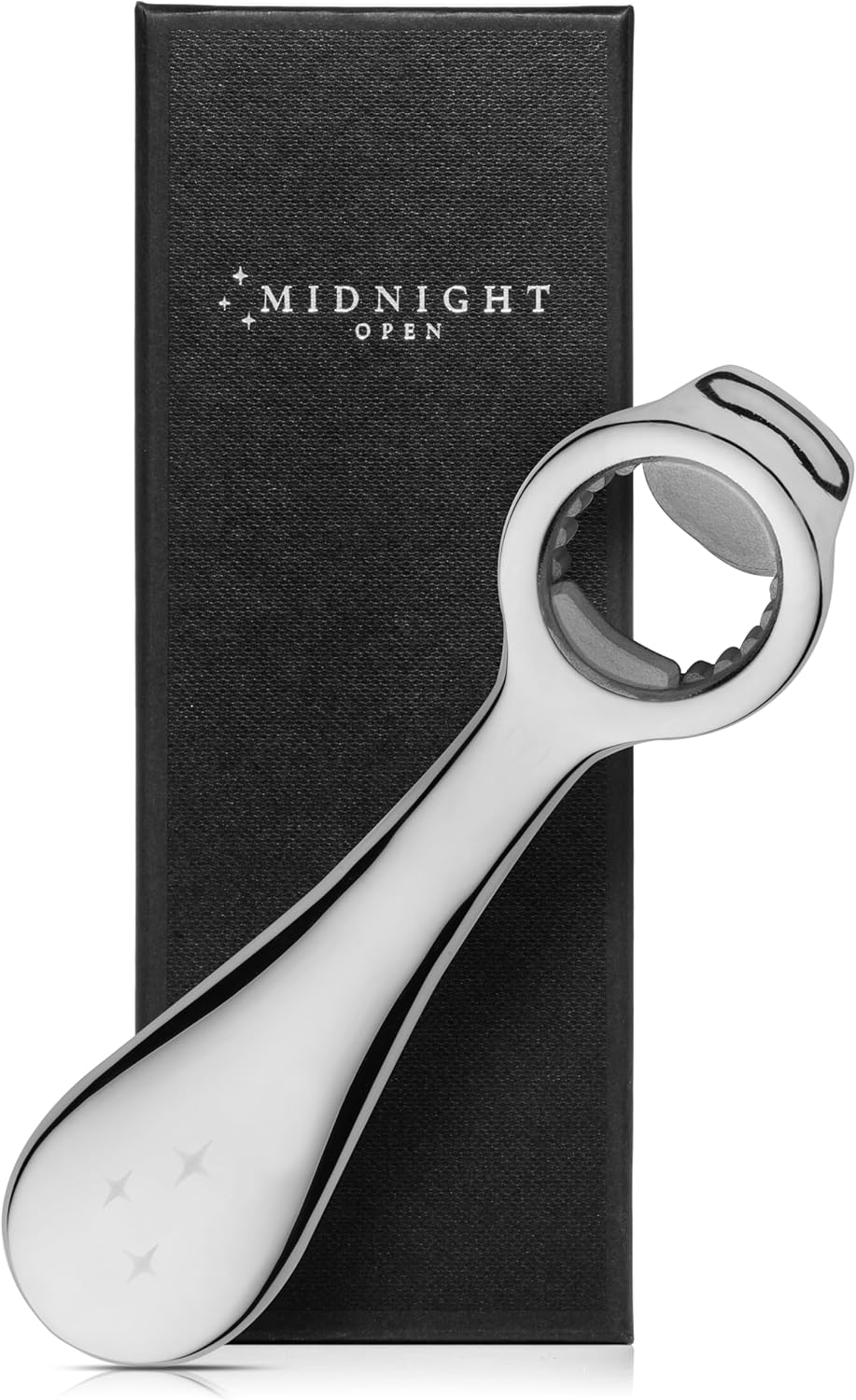 Midnight Open All-in-One Bottle and Can Opener, Ergonomic Design, Stainless Steel